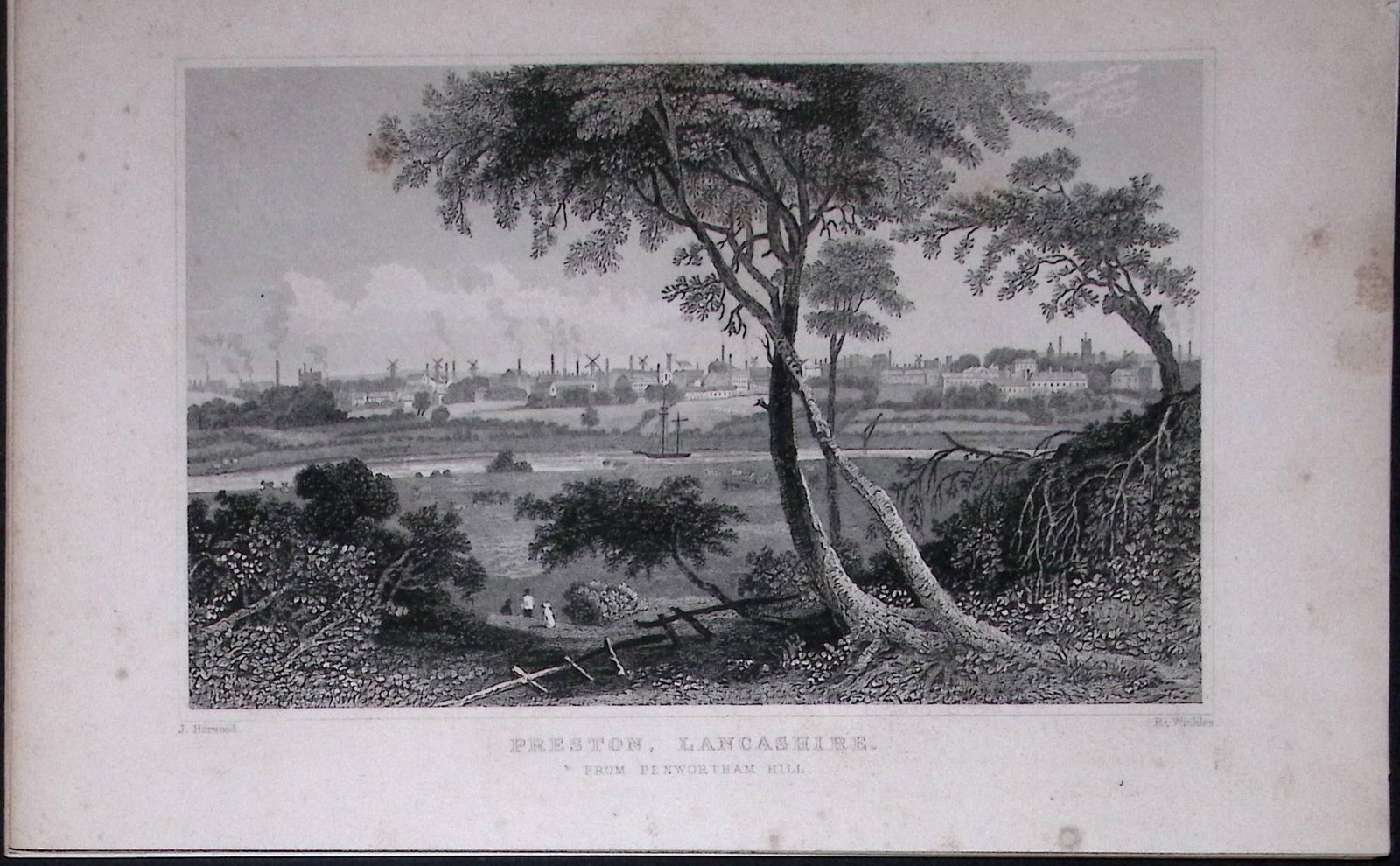 View of Preston Town Lancashire Antique 195 Years-Old Steel-Engraving-42: Title: View of Preston Town Lancashire Antique 195 Years-Old Steel-Engraving-42 Description: This Antique Steel Engraving Was Removed from a 195-Year-Old Edition of.