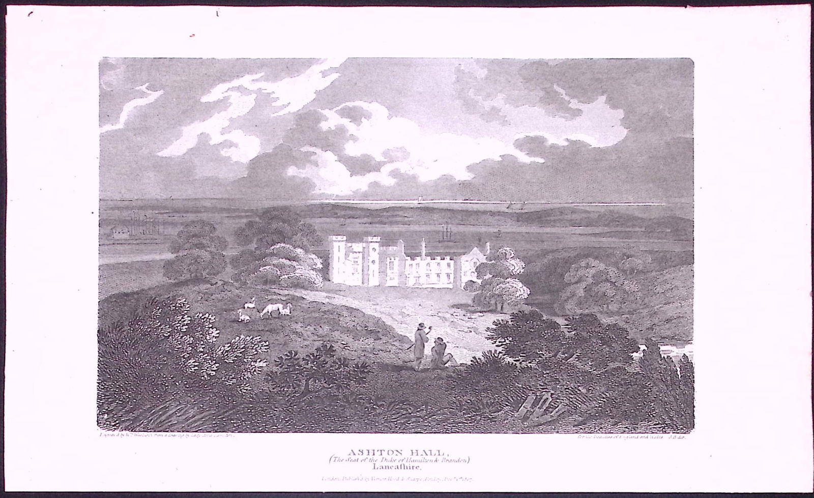 Thurnham Lancashire Ashton Hall Antique 218 Years-Old Steel-Engraving-6: Title: Thurnham Lancashire Ashton Hall Antique 218 Years-Old Steel-Engraving-6 Description: This Antique Steel Engraving Was Removed from a 195-Year-Old Edition of.