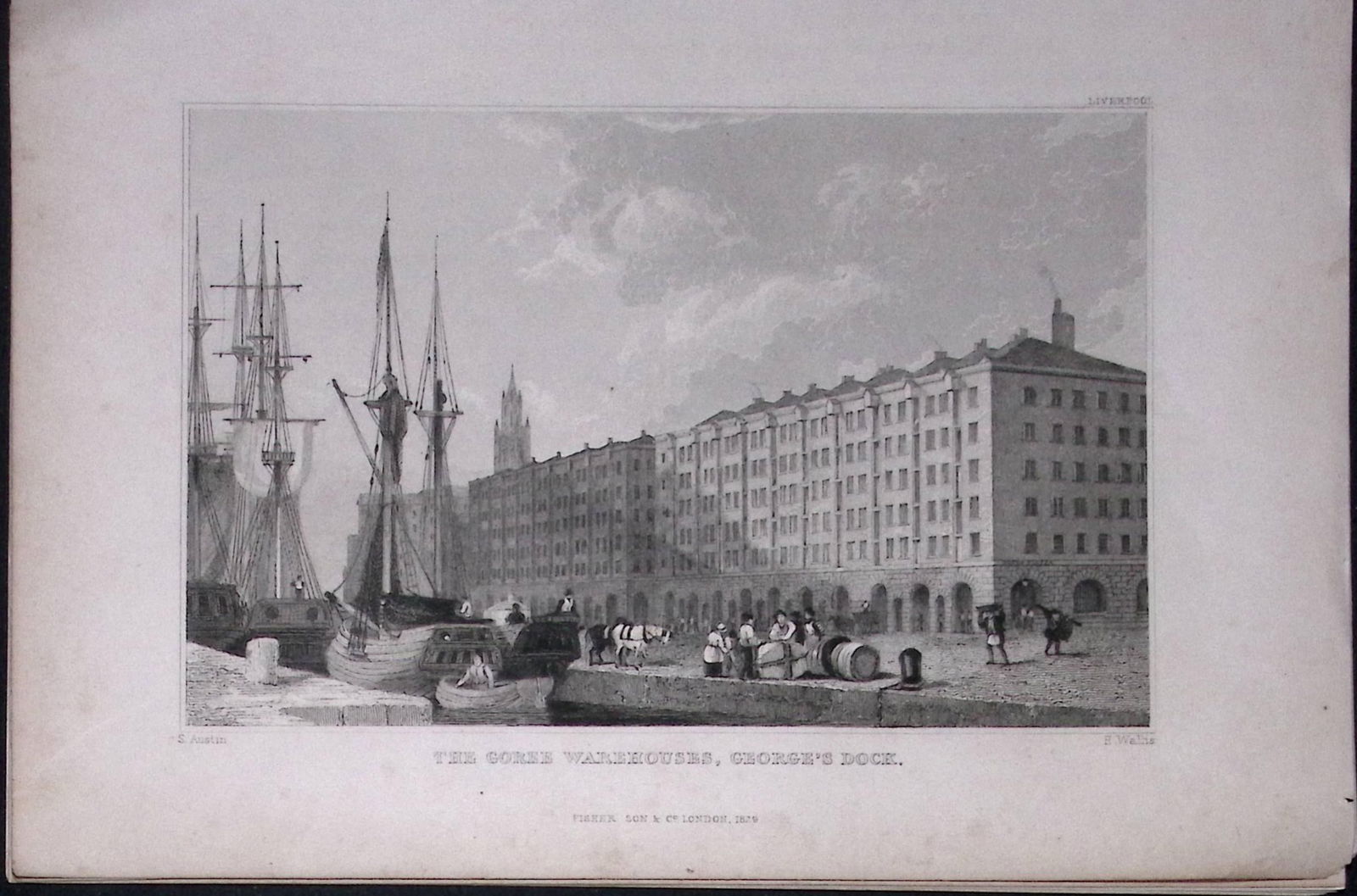 Liverpool Goree Warehouse Georges Dock St Antique 195 Years-Old Steel-Engraving-69: Title: Liverpool Goree Warehouse Georges Dock St Antique 195 Years-Old Steel-Engraving-69 Description: This Antique Steel Engraving Was Removed from a 195-Year-Old Edition of.