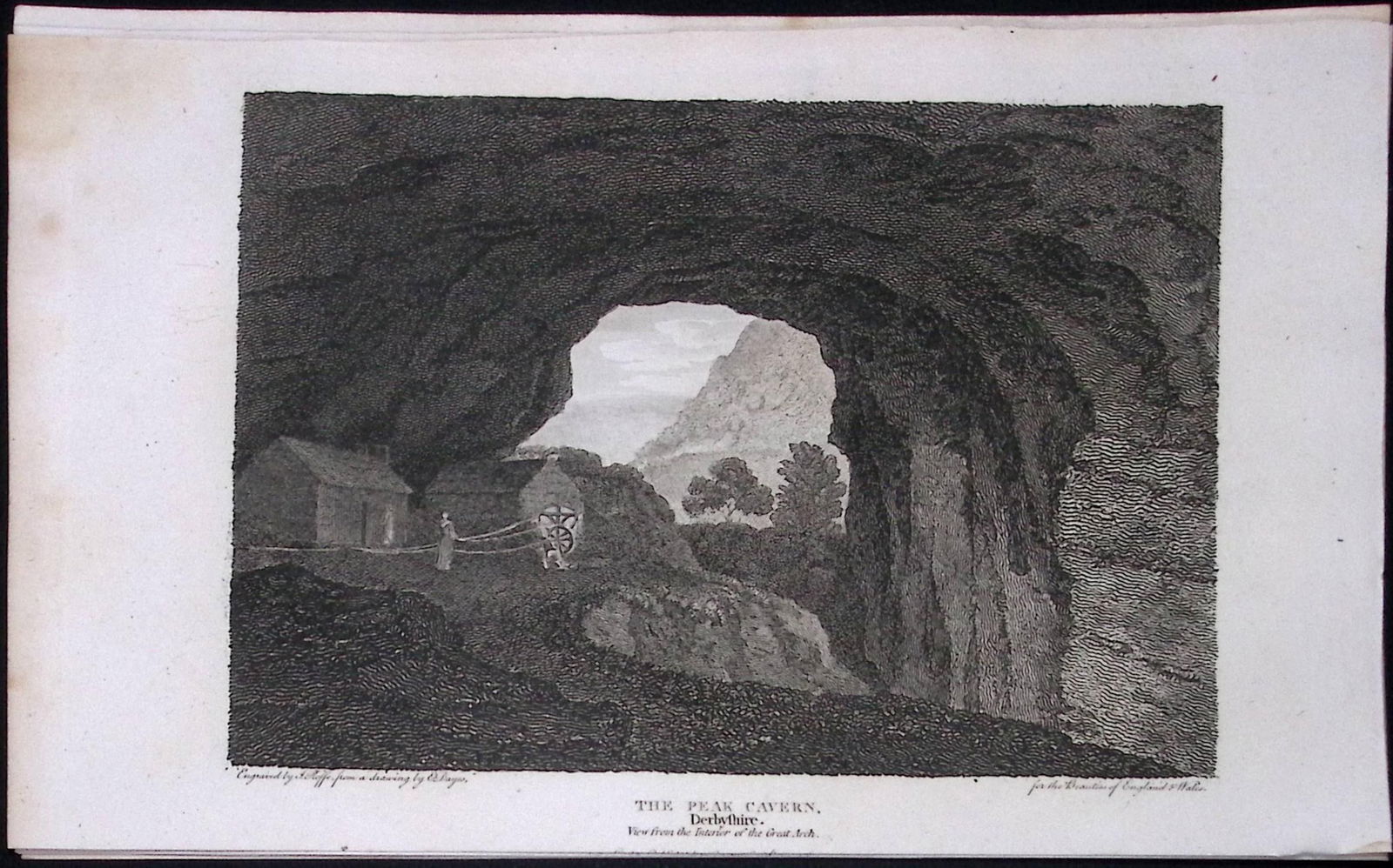 Peak Cavern Derbyshire Antique 223 Years-Old Georgian Steel-Engraving-284: Title: Peak Cavern Derbyshire Antique 223 Years-Old Georgian Steel-Engraving-284 Description: This Derbyshire Georgian Antique Print Was Removed from a First Edition of. The Beauties of England