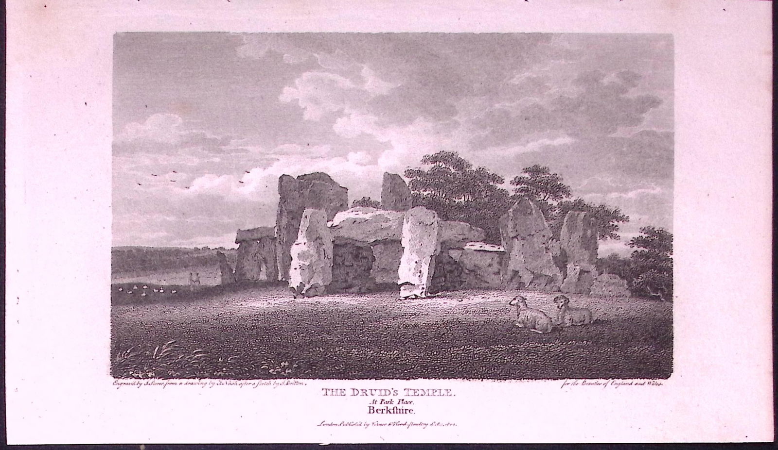 The Druid Temple Berkshire Antique 225 Years-Old Georgian Steel-Engraving-315.: Title: The Druid Temple Berkshire Antique 225 Years-Old Georgian Steel-Engraving-315. Description: This Georgian Antique Print Was Removed from a First Edition of. The Beauties of England and