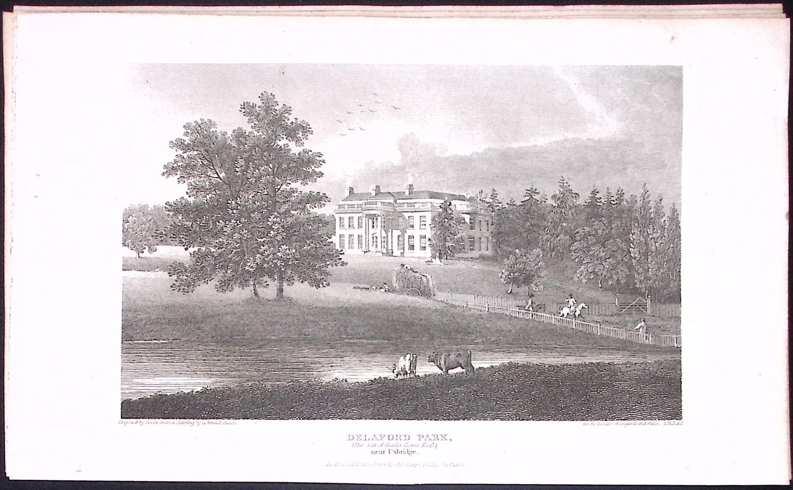 Delaford Park Uxbridge Middlesex Antique 200 Years-Old Steel-Engraving-253: Title: Delaford Park Uxbridge Middlesex Antique 200 Years-Old Steel-Engraving-253 Description: This London Georgian Antique Print Was Removed from a First Edition of. The Beauties of England