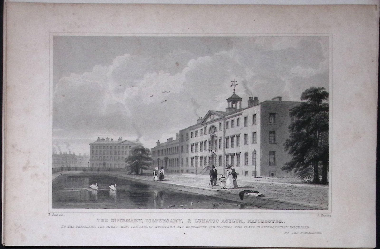 Manchester-Lunatic Asylum Antique 195 Years-Old Steel-Engraving-13: Title: Manchester-Lunatic Asylum Antique 195 Years-Old Steel-Engraving-13 Description: This Antique Steel Engraving Was Removed from a 195-Year-Old Edition of. Lanc