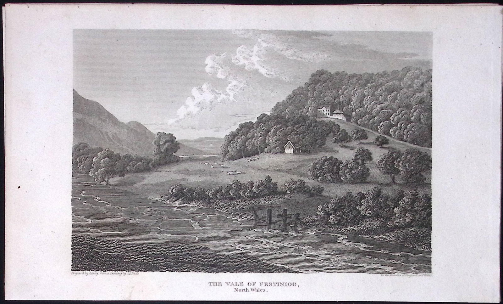 Vale of Ffestiniog Wales Antique 213 Years-Old Georgian Steel-Engraving-206.: Title: Vale of Ffestiniog Wales Antique 213 Years-Old Georgian Steel-Engraving-206. Description: Vale of Ffestiniog Wales Antique 213 Years-Old Georgian Steel-Engraving-206. <