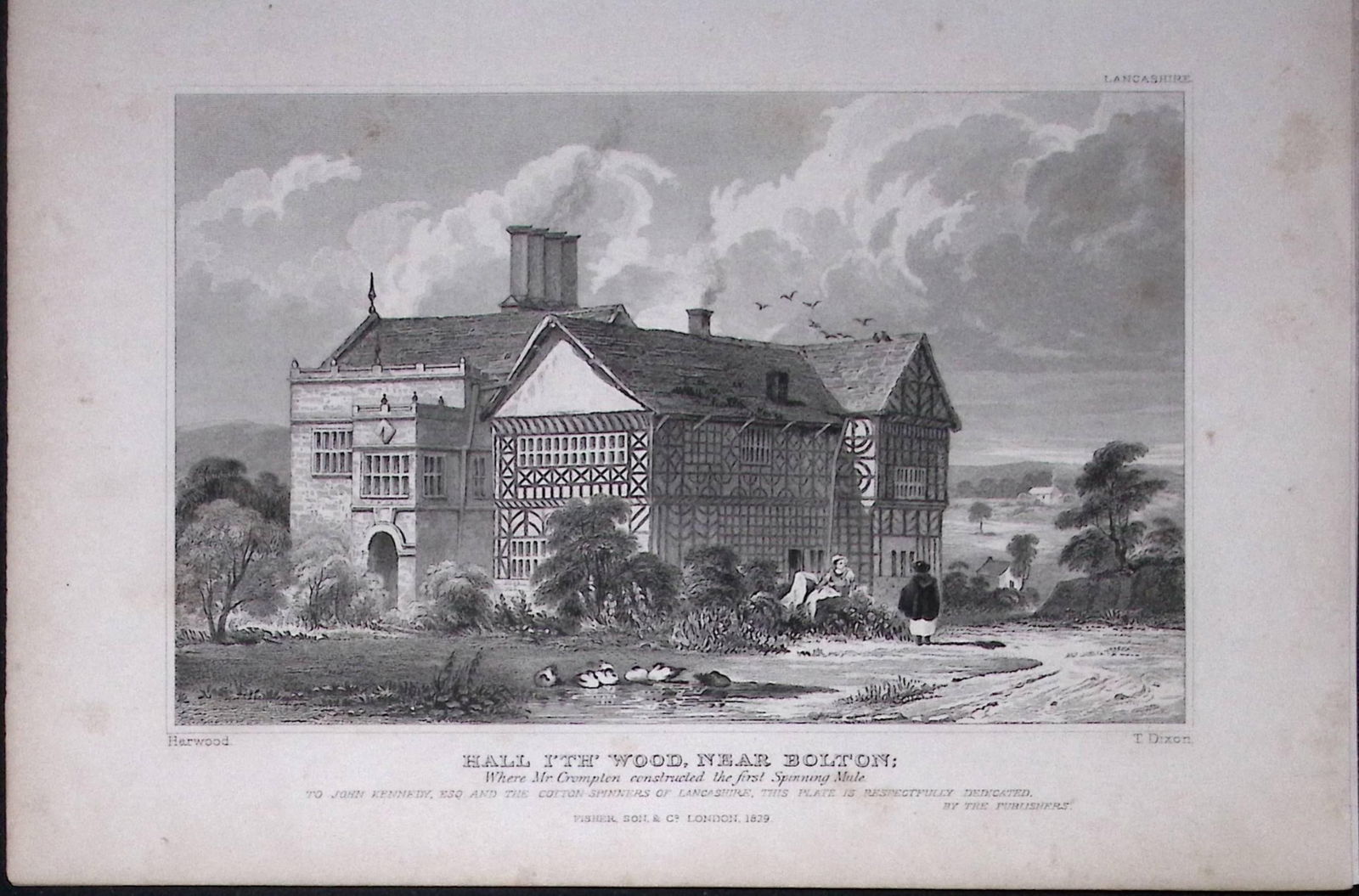 Bolton Hall I’th’ Wood Antique 195 Years-Old Steel-Engraving-19: Title: Bolton Hall I’th’ Wood Antique 195 Years-Old Steel-Engraving-19 Description: This Antique Steel Engraving Was Removed from a 195-Year-Old Edition of. Lancashire Illustrated