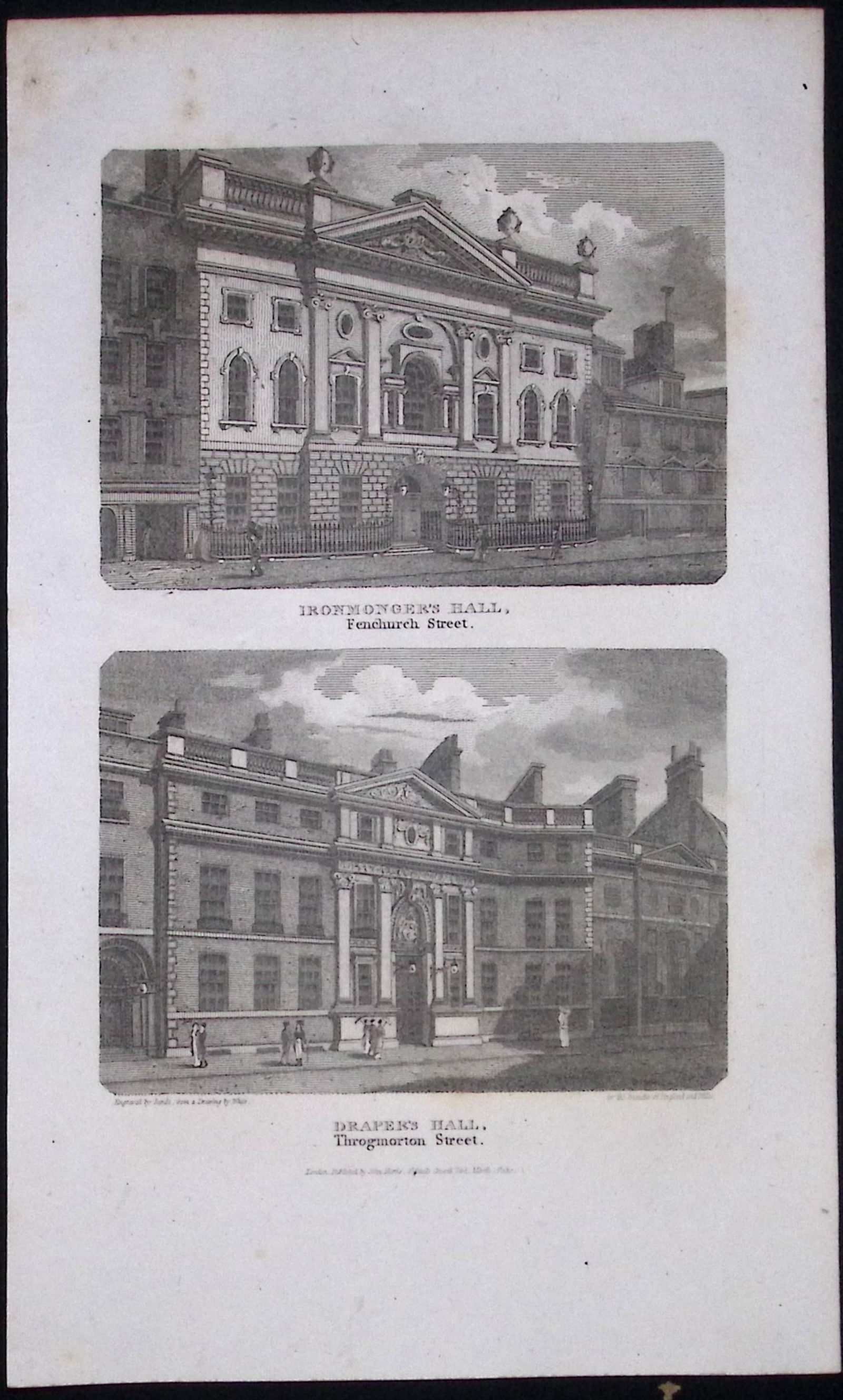 London Ironmongers & Drapers Hall Antique 200 Years-Old Steel-Engraving-116: Title: London Ironmongers & Drapers Hall Antique 200 Years-Old Steel-Engraving-116 Description: This London Georgian Antique Print Was Removed from a First Edition of.