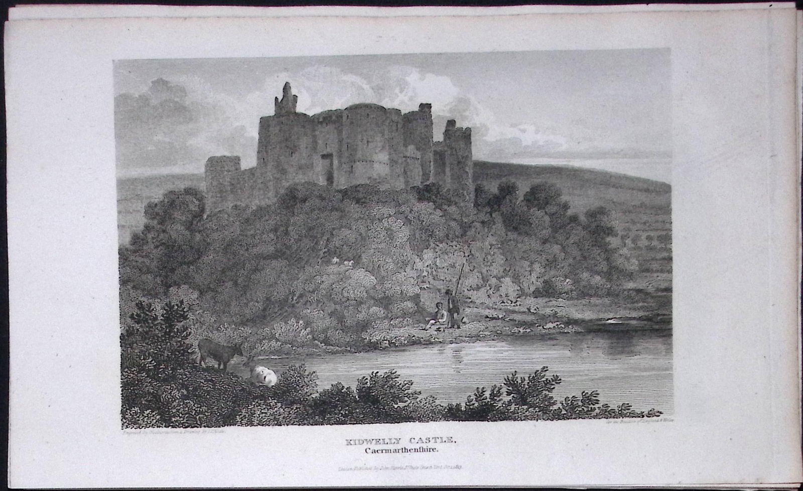 Kidwelly Castle Wales Antique 211 Years-Old Georgian Steel-Engraving-486: Title: Kidwelly Castle Wales Antique 211 Years-Old Georgian Steel-Engraving-486 Description: Kidwelly Castle Wales Antique 211 Years-Old Georgian Steel-Engraving-486