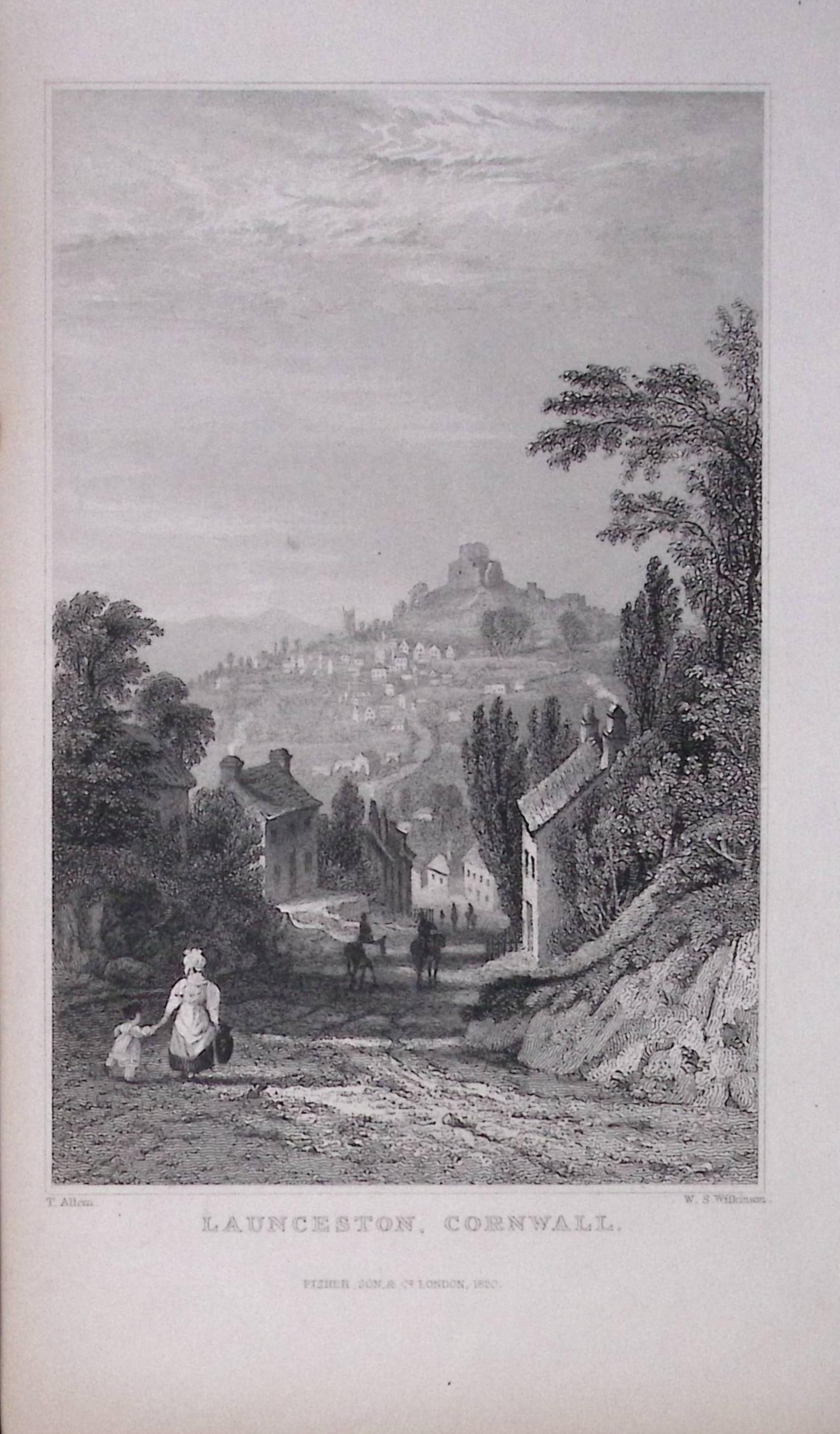 Cornwall Launceston Town Antique 193 Years-Old Steel-Engraving-24: Title: Cornwall Launceston Town Antique 193 Years-Old Steel-Engraving-24 Description: This Antique Steel Engraving Was Removed from a 193-Year-Old Edition of. Devon and Cornwall Illustrated in