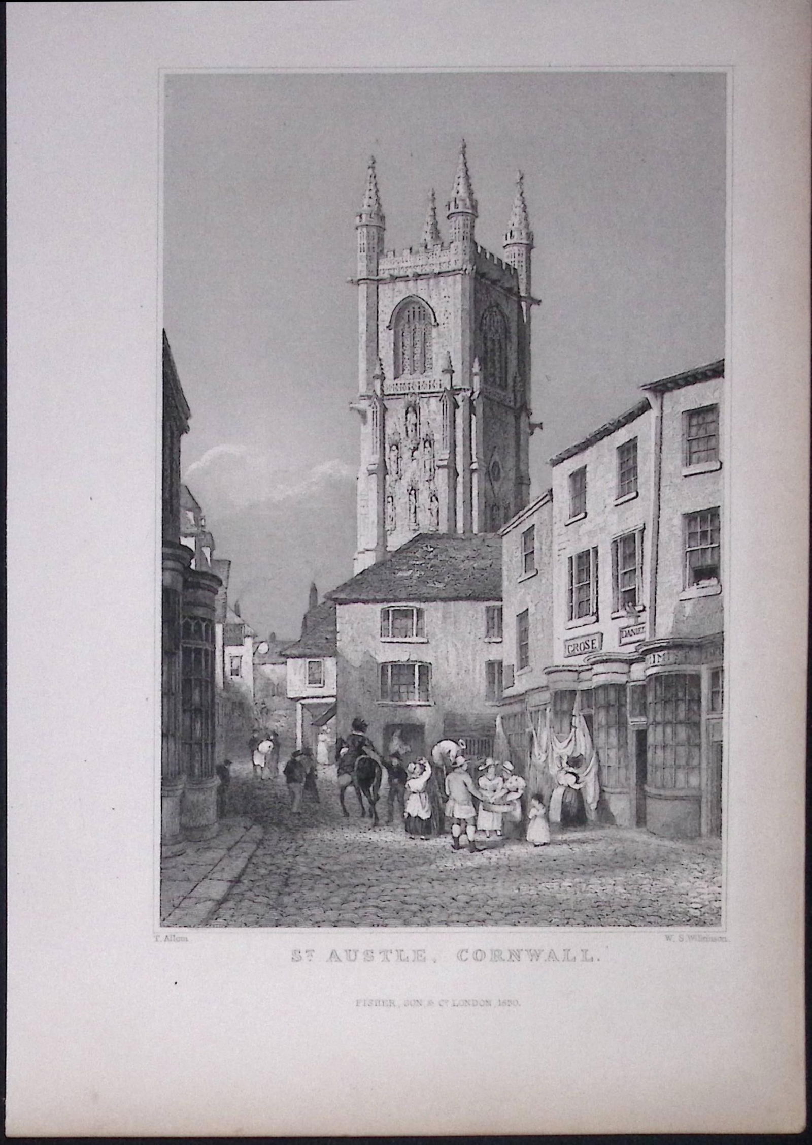 Cornwall St Austell Town Antique 193 Years-Old Steel-Engraving-23: Title: Cornwall St Austell Town Antique 193 Years-Old Steel-Engraving-23 Description: This Antique Steel Engraving Was Removed from a 193-Year-Old Edition of. Devon