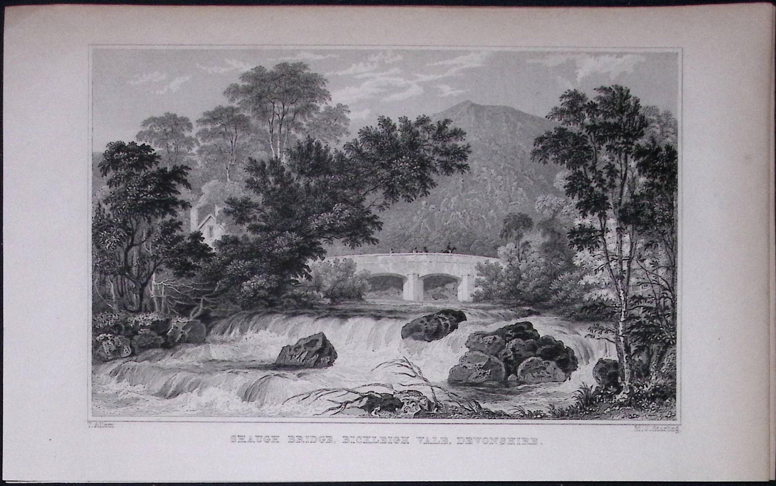 Shaugh Bridge Bickleigh Vale Devonshire Antique 193 Years-Old Steel-Engraving-51a: Title: Shaugh Bridge Bickleigh Vale Devonshire Antique 193 Years-Old Steel-Engraving-51a Description: This Antique Steel Engraving Was Removed from a 193-Year-Old Edition of.