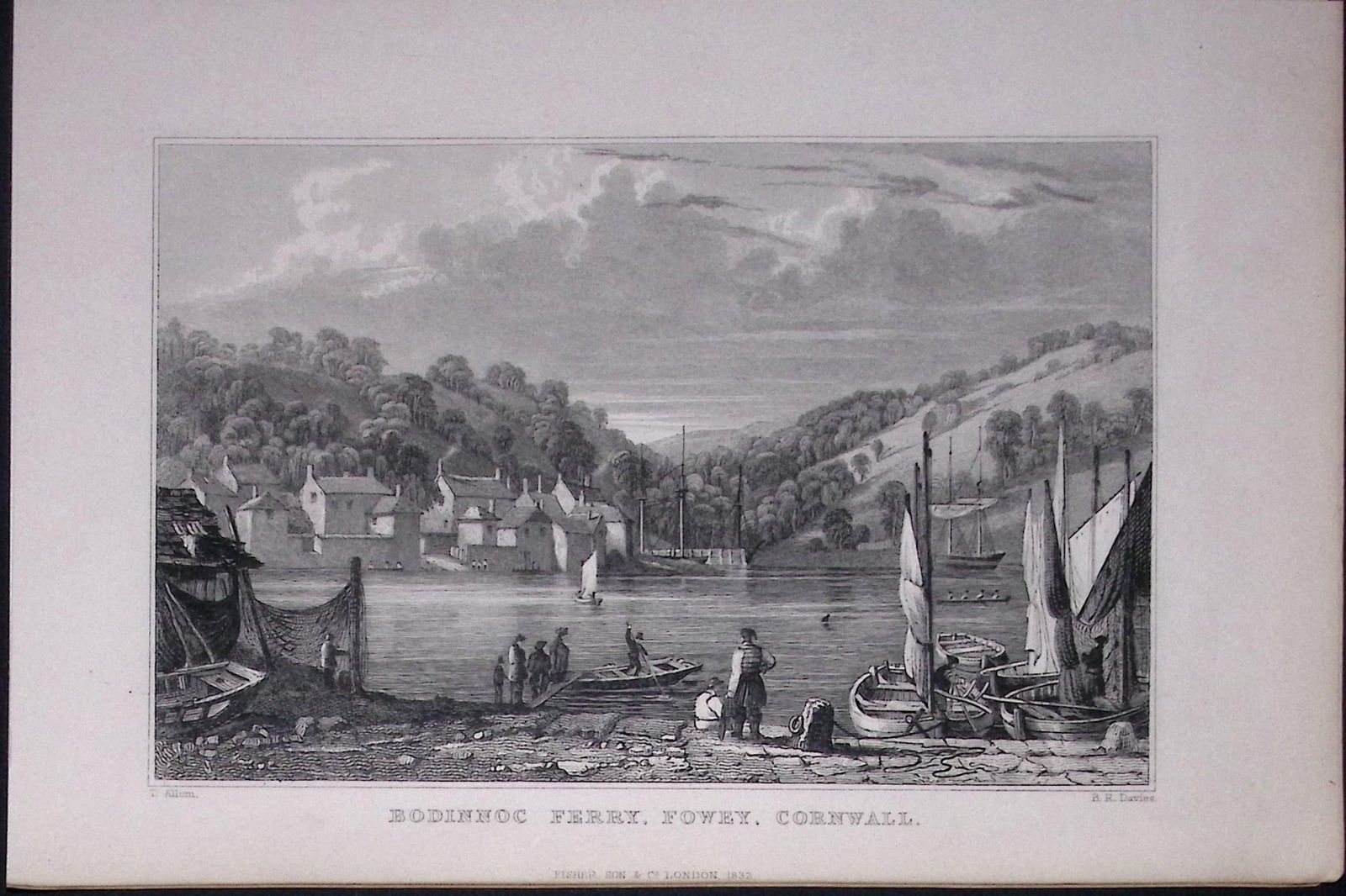 Cornwall Fowley Bodinnoc Ferry Antique 193 Years-Old Steel-Engraving-10: Title: Cornwall Fowley Bodinnoc Ferry Antique 193 Years-Old Steel-Engraving-10 Description: Cornwall Fowley Bodinnoc Ferry Antique 193 Years-Old Steel-Engraving-10 This Antique