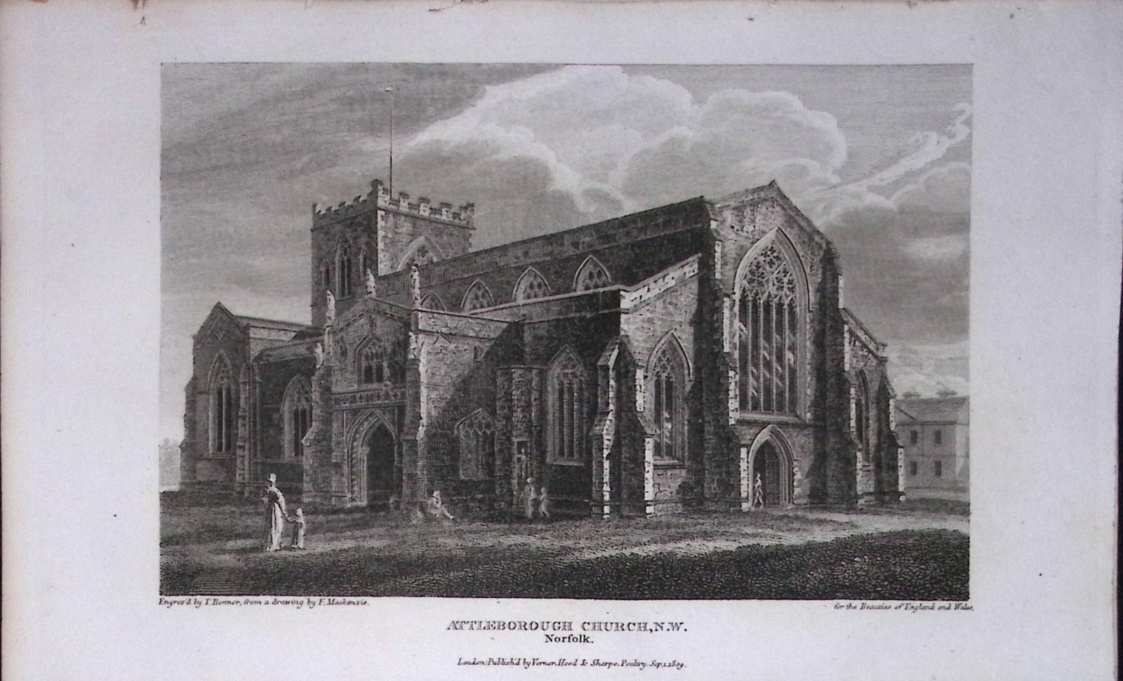 Attleborough Church Norfolk Antique 216 Years-Old Georgian Steel-Engraving-422: Title: Attleborough Church Norfolk Antique 216 Years-Old Georgian Steel-Engraving-422 Description: This Georgian Antique Print Was Removed from a First Edition of.