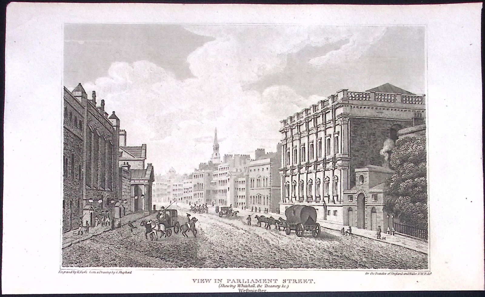 Parliament Street London Antique 215 Years-Old King George III Steel Engraving-226: Title: Parliament Street London Antique 215 Years-Old King George III Steel Engraving-226 Description: This London Georgian Antique Print Was Removed from a First Edition of.