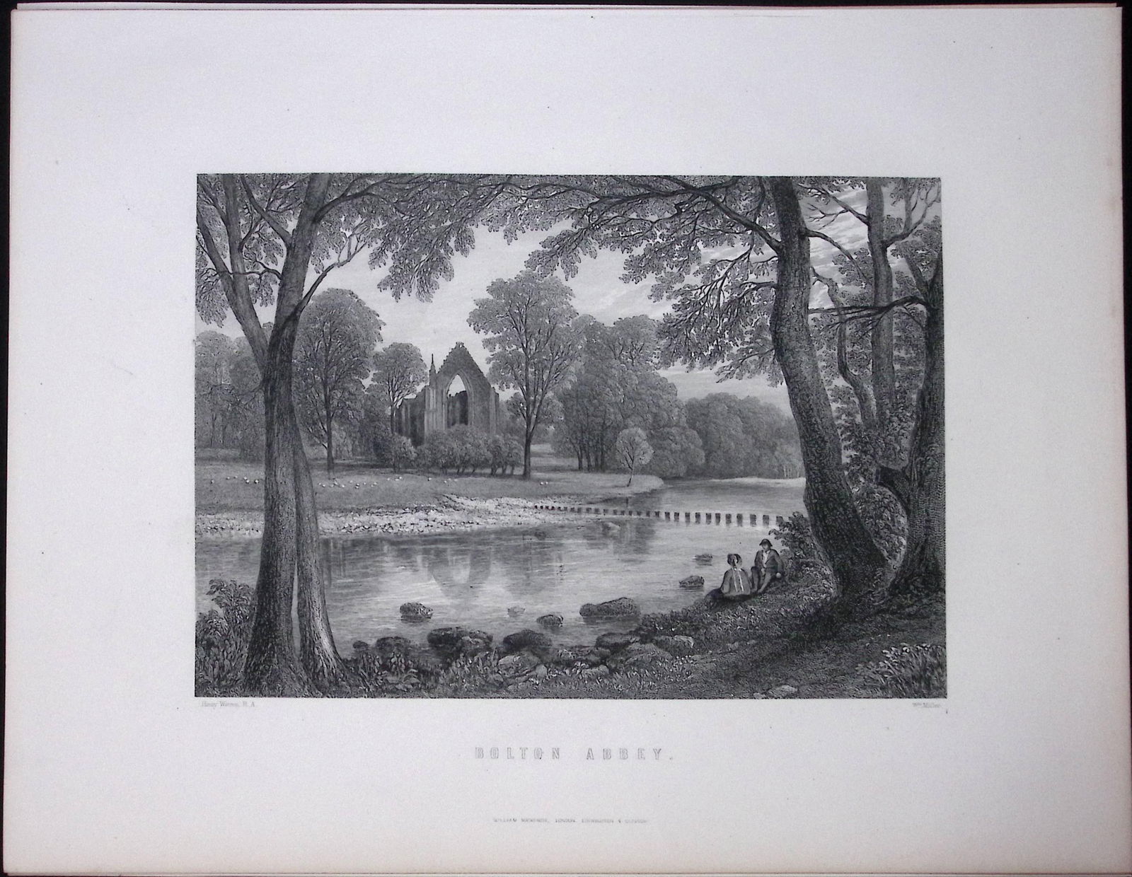 Yorkshire View of Bolton Abbey Victorian Antique 150 Years-Old Engraving-19: Title: Yorkshire View of Bolton Abbey Victorian Antique 150 Years-Old Engraving-19 Description: This Antique Print Was Removed from an Edition of. Yorkshire Past and Present by Thomas Baines