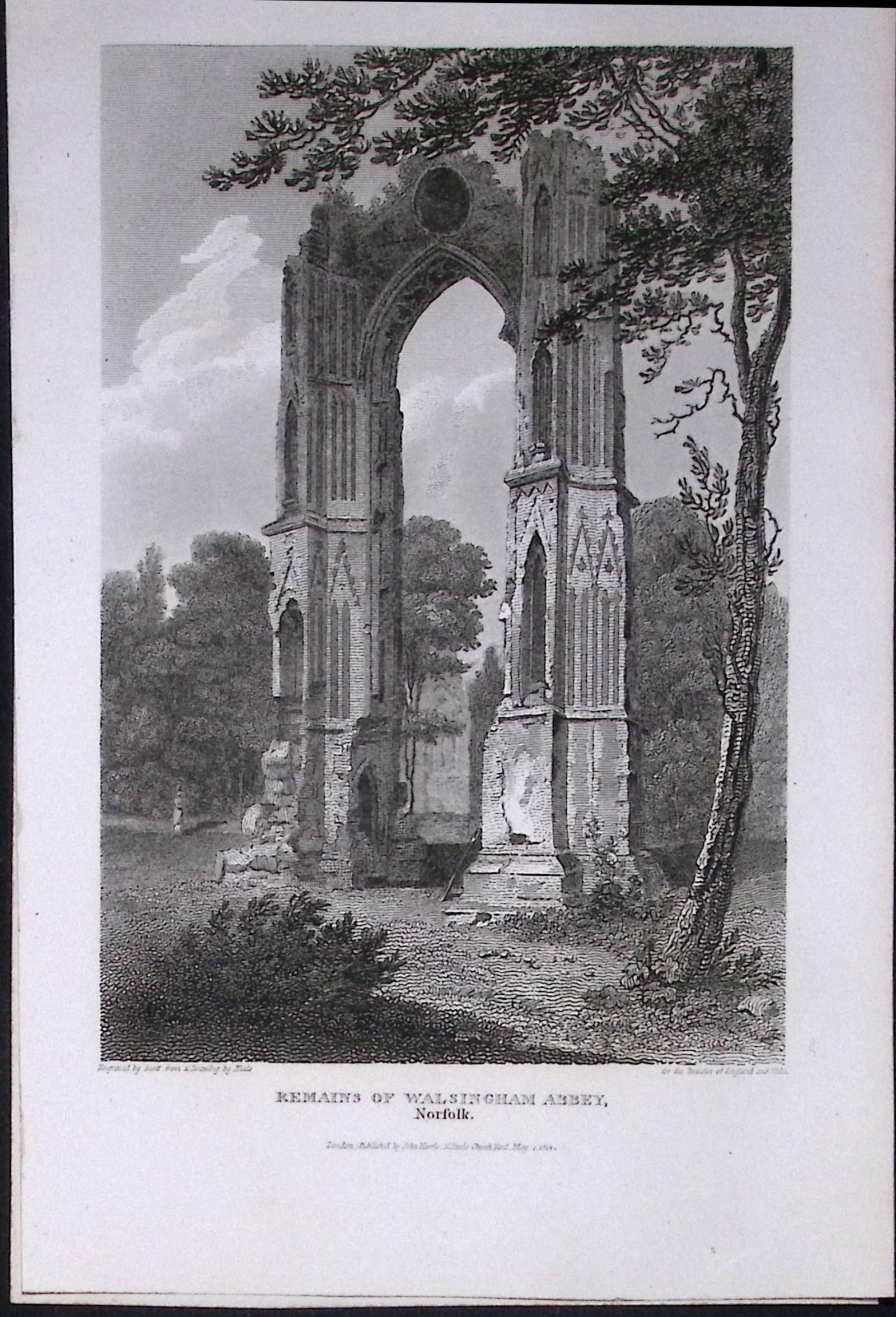 Walshingham Abbey Norfolk Antique 216 Years-Old Georgian Steel-Engraving-434: Title: Walshingham Abbey Norfolk Antique 216 Years-Old Georgian Steel-Engraving-434 Description: This Georgian Antique Print Was Removed from a First Edition of. The Beauties of England and