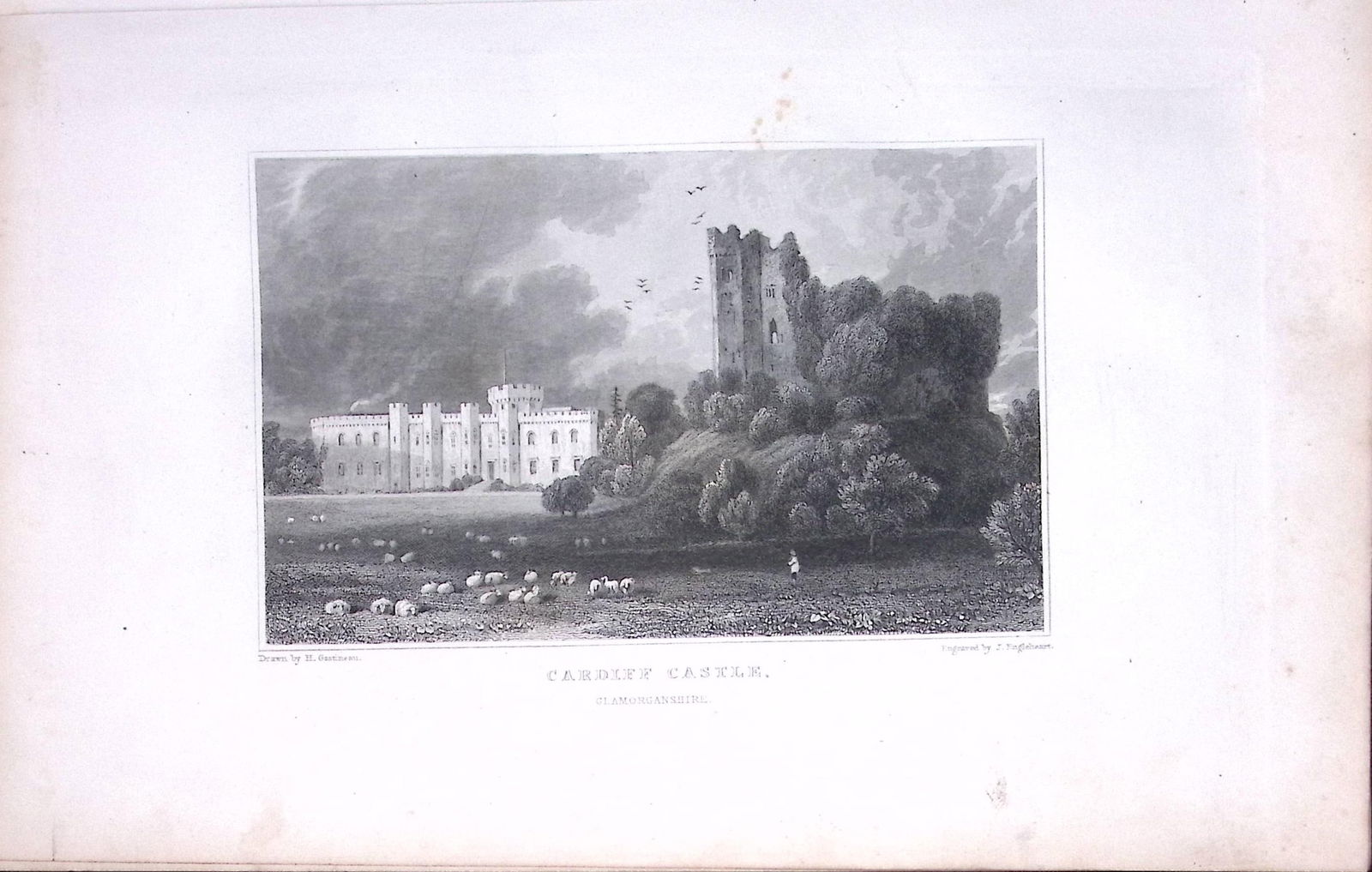 Wales-Hay Church Antique 166-Year-Old Steel Engraving-4: Title: Wales-Hay Church Antique 166-Year-Old Steel Engraving-4 Description: This Antique Steel Engraving Was Removed from a 166-Year-Old Edition of. B. B. Woodward&