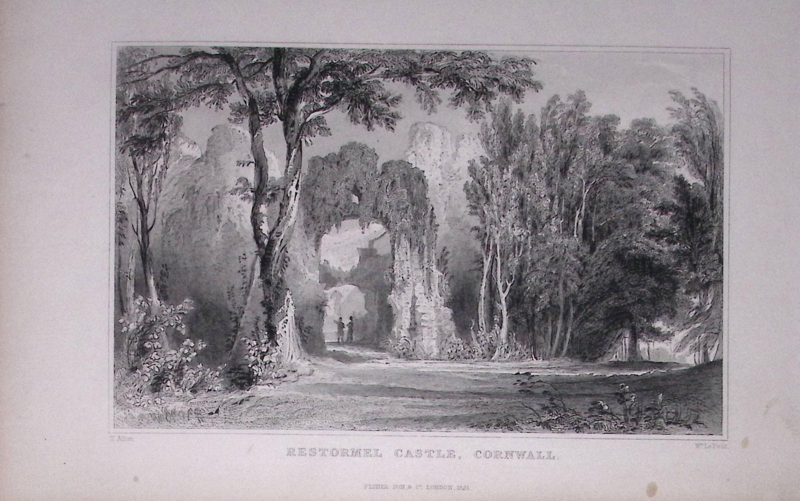 Cornwall Lostwithiel Restormel Castle Antique 193 Years-Old Steel-Engraving-36: Title: Cornwall Lostwithiel Restormel Castle Antique 193 Years-Old Steel-Engraving-36 Description: This Antique Steel Engraving Was Removed from a 193-Year-Old Edition of.