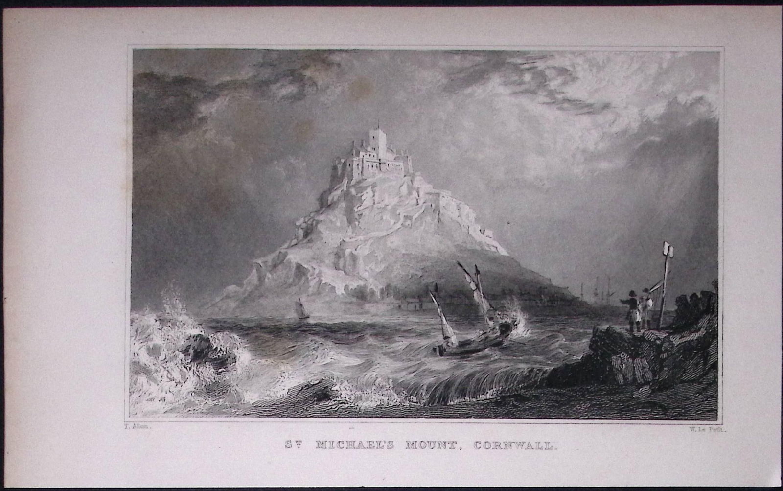 Cornwall St Michaels Mount Antique 193 Years-Old Steel-Engraving-34: Title: Cornwall St Michaels Mount Antique 193 Years-Old Steel-Engraving-34 Description: This Antique Steel Engraving Was Removed from a 193-Year-Old Edition of. Devon and Cornwall Illustrated