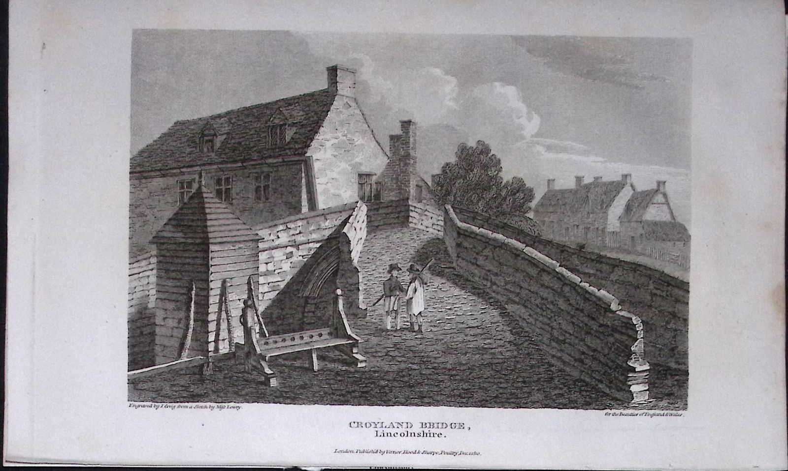 Croyland Bridge Lincolnshire Antique 218 Years-Old Georgian Steel-Engraving-449: Title: Croyland Bridge Lincolnshire Antique 218 Years-Old Georgian Steel-Engraving-449 Description: This Lincolnshire Georgian Antique Print Was Removed from a First Edition of.