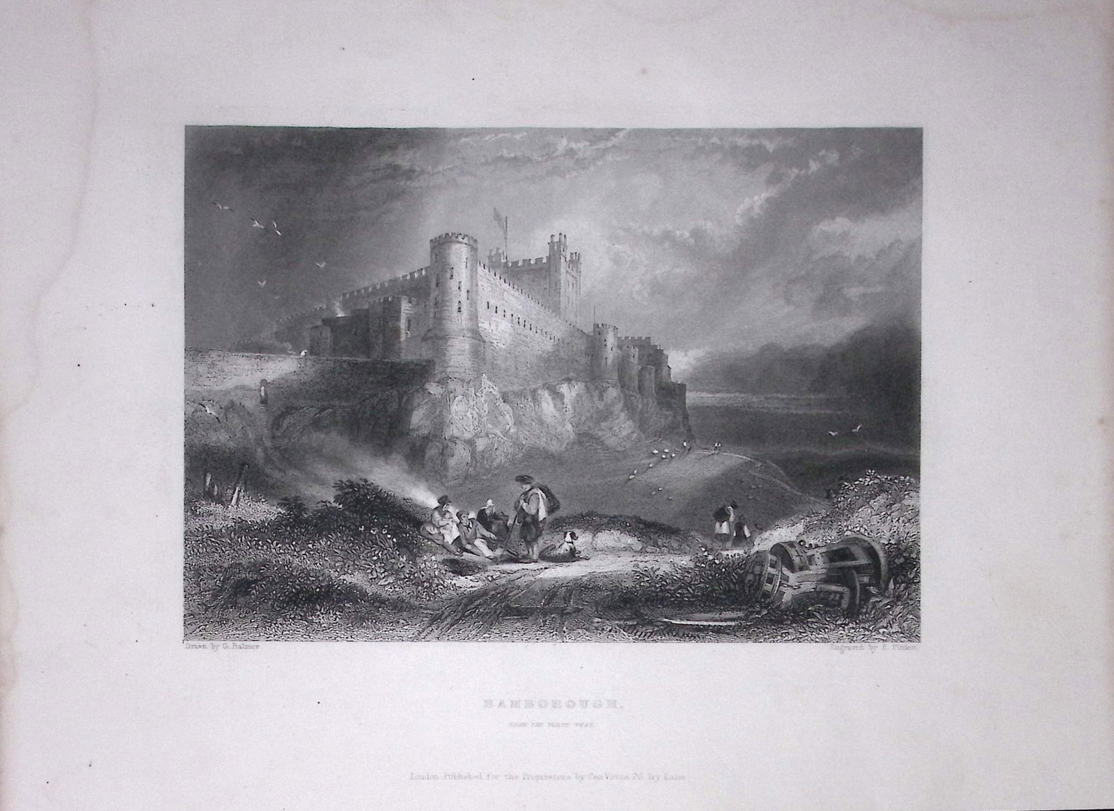 Bamborough Castle Northumberland WH Bartlett 1842 Antique Steel Engraving-126: Title: Bamborough Castle Northumberland WH Bartlett 1842 Antique Steel Engraving-126 Description: This Steel Engraved Print Has Been Removed from an Antique 1842 Edition of. <