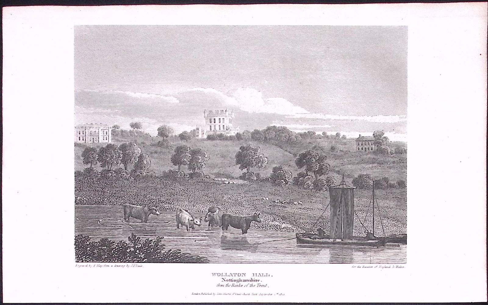 Nottingham Wollaton Hall Antique 212 Years-Old Steel-Engraving-153: Title: Nottingham Wollaton Hall Antique 212 Years-Old Steel-Engraving-153 Description: This Nottinghamshire Georgian Antique Print Was Removed from a First Edition of. The Beauties of England