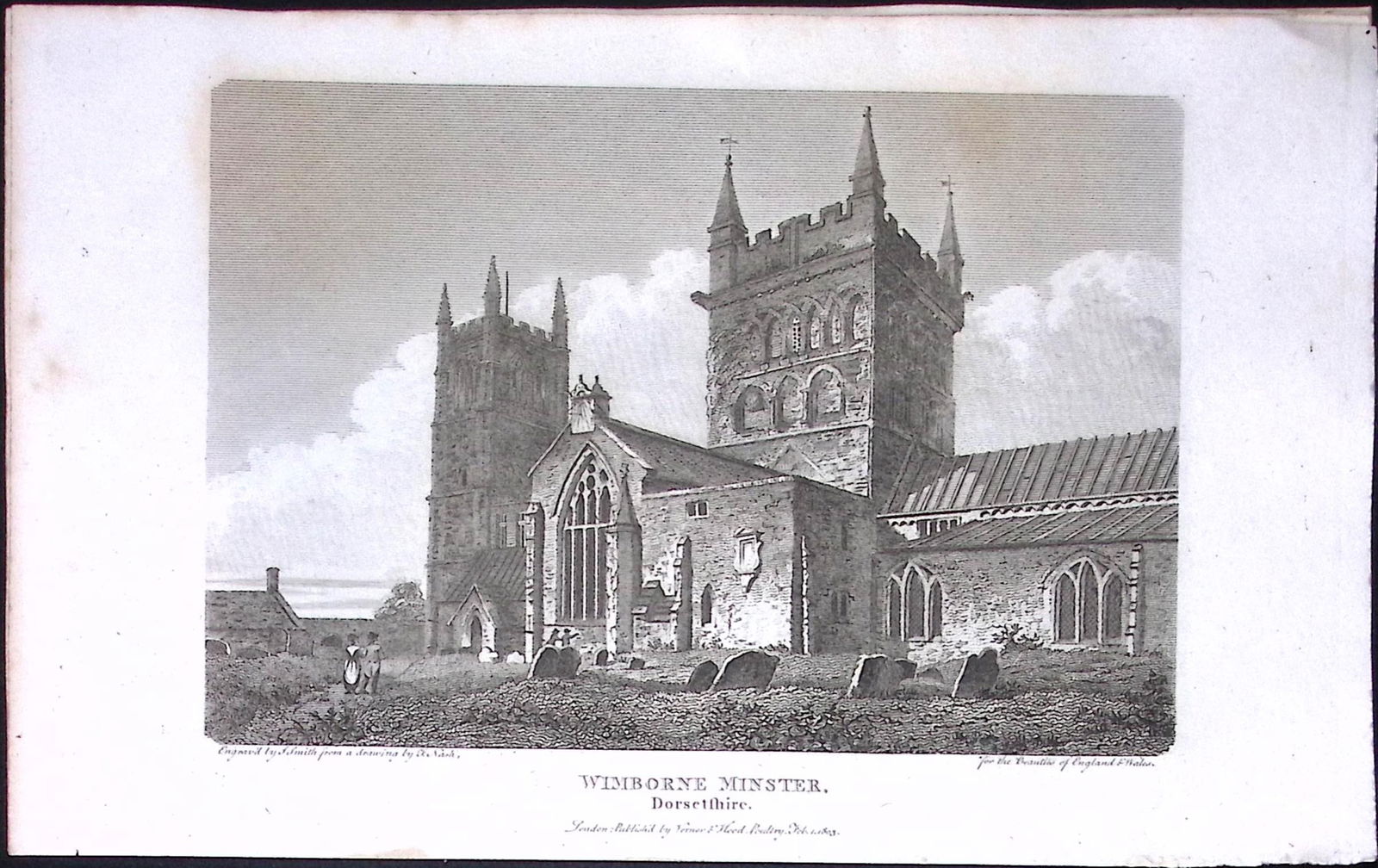 Wimborne Minster Dorsetshire Antique 223 Years-Old Georgian Steel-Engraving-175: Title: Wimborne Minster Dorsetshire Antique 223 Years-Old Georgian Steel-Engraving-175 Description: Wimborne Minster Dorsetshire Antique 223 Years-Old Georgian Steel-Engraving-175