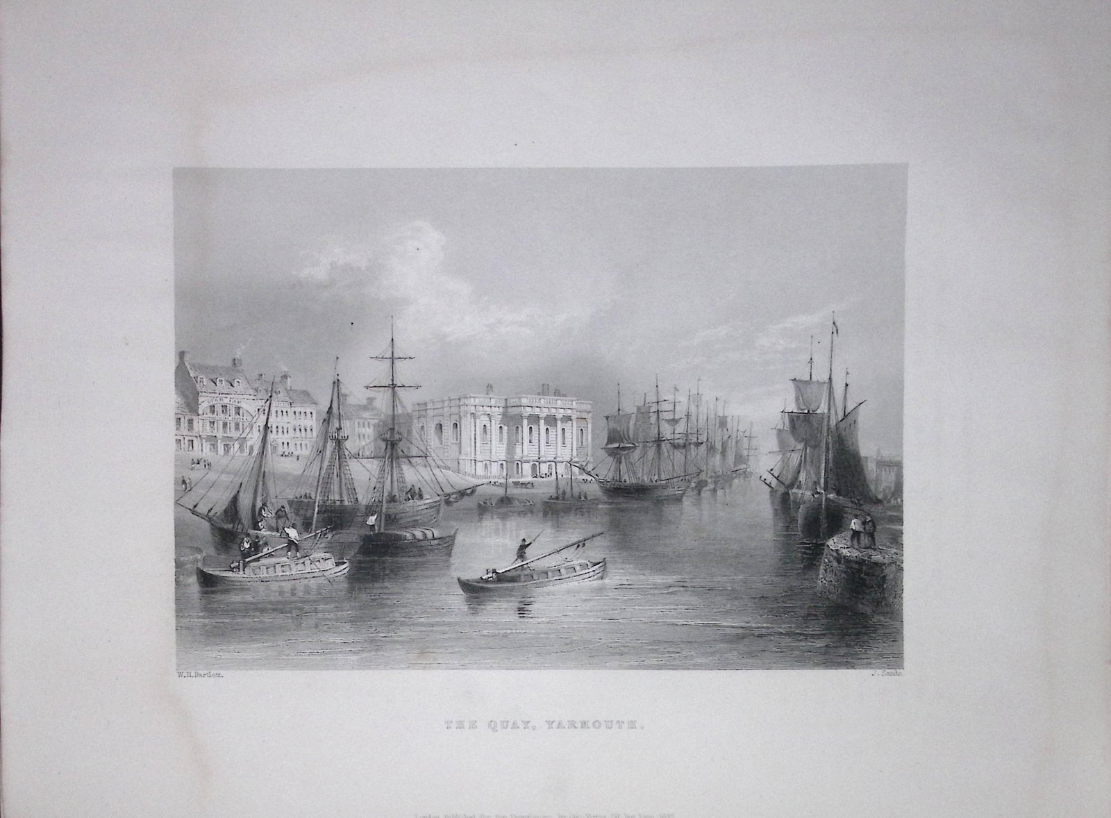 Yarmouth The Quayside WH Bartlett 1842 Antique Steel Engraving-203 This Steel Engraved Print Has...: Title: Yarmouth The Quayside WH Bartlett 1842 Antique Steel Engraving-203 This Steel Engraved Print Has Bee Description: This Steel Engraved Print Has Been Removed from an Antique 18