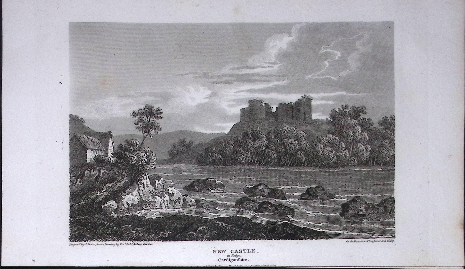 New Castle Emlyn Castle Wales 211 Years-Old Georgian Steel-Engraving-480: Title: New Castle Emlyn Castle Wales 211 Years-Old Georgian Steel-Engraving-480 Description: New Castle Emlyn Castle Wales 211 Years-Old Georgian Steel-Engraving-480