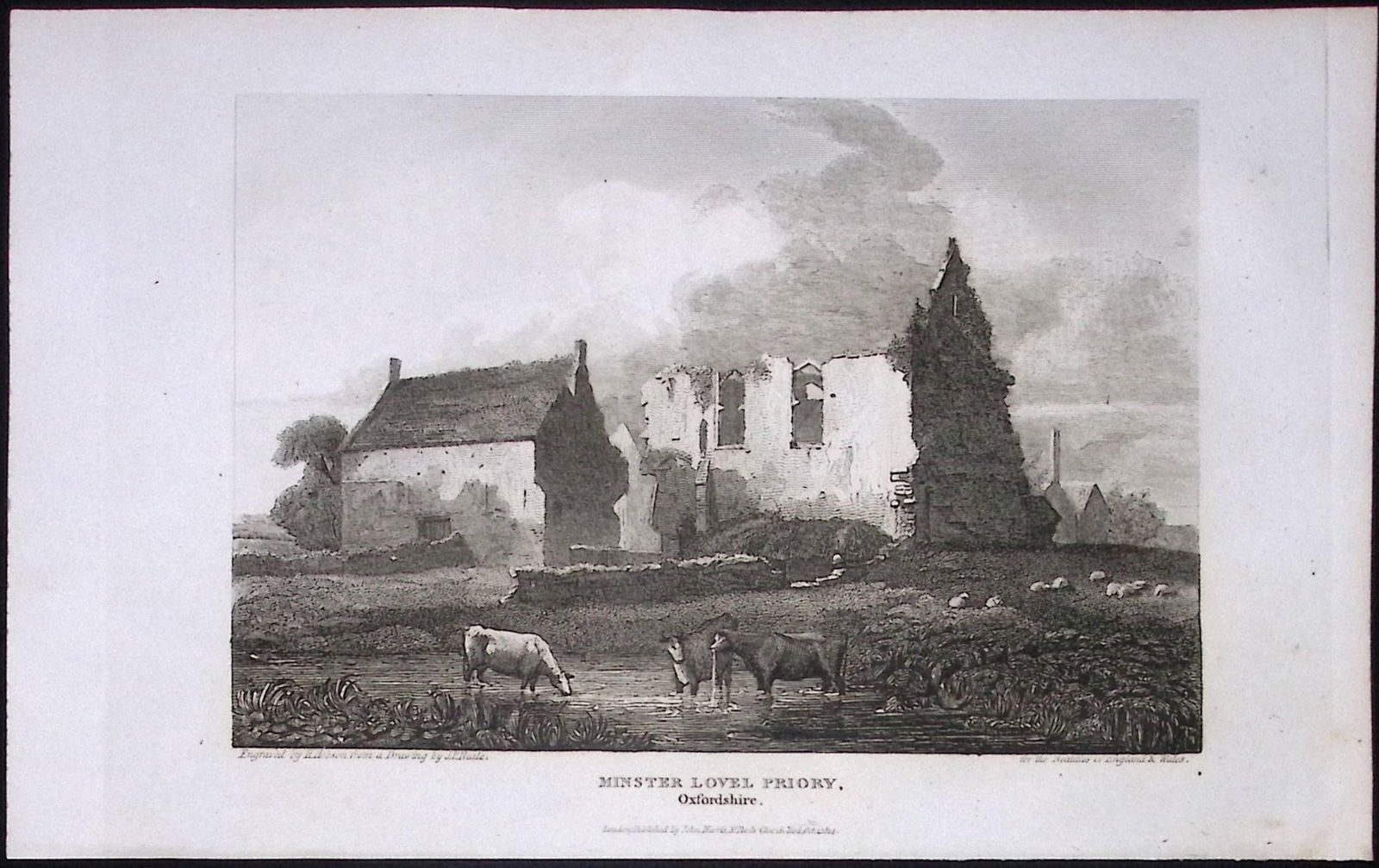Minster Lovel Priory Oxfordshire Antique 212 Years-Old Steel-Engraving-60: Title: Minster Lovel Priory Oxfordshire Antique 212 Years-Old Steel-Engraving-60 Description: This Oxfordshire Georgian Antique Print Was Removed from a First Edition of. The Beau