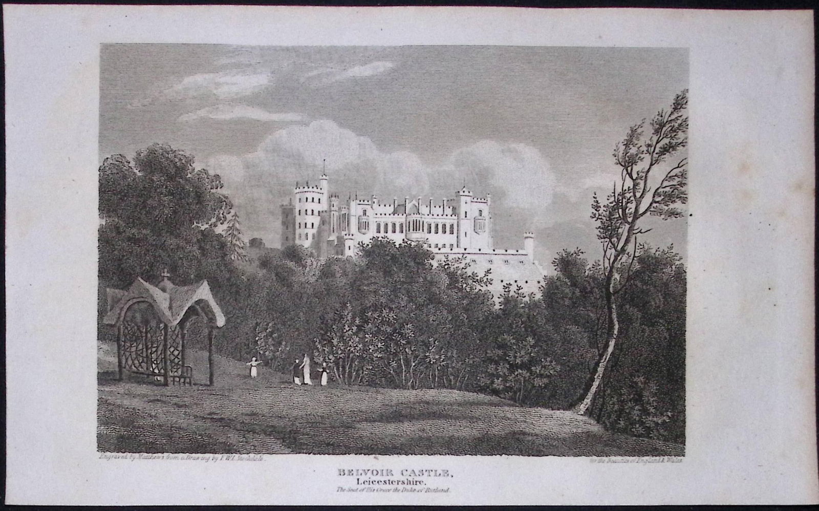 Belvoir Castle Leicestershire Antique 218 Years-Old Georgian Steel-Engraving-306.: Title: Belvoir Castle Leicestershire Antique 218 Years-Old Georgian Steel-Engraving-306. Description: Belvoir Castle Leicestershire Antique 218 Years-Old Georgian Steel-Engraving-306