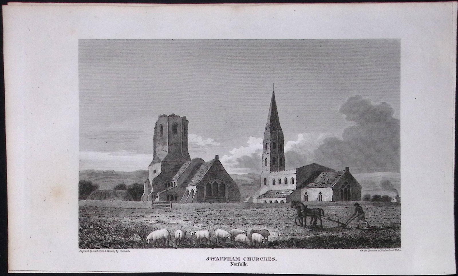 Swaffham Churches Norfolk Antique 216 Years-Old Georgian Steel-Engraving-321.: Title: Swaffham Churches Norfolk Antique 216 Years-Old Georgian Steel-Engraving-321. Description: This Georgian Antique Print Was Removed from a First Edition of. T