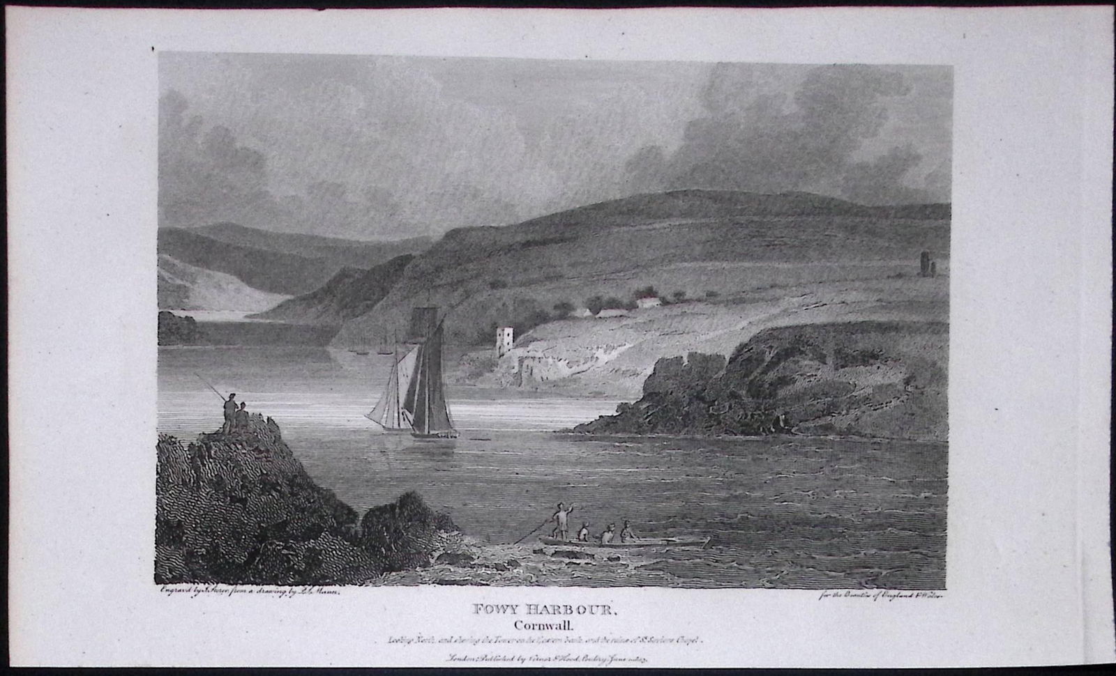 Fowley Harbour Cornwall Antique 224 Years-Old Steel-Engraving-75: Title: Fowley Harbour Cornwall Antique 224 Years-Old Steel-Engraving-75 Description: Fowley Harbour Cornwall Antique 224 Years-Old Steel-Engraving-75. This Cornwall Georgian Antique