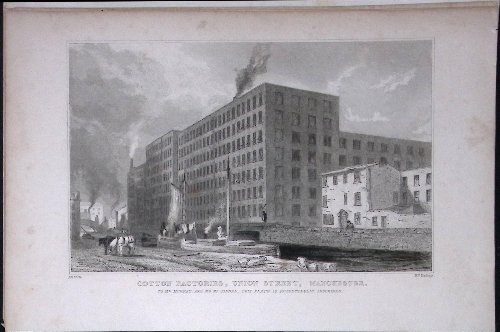 Manchester Cotton Factories Antique 195 Years-Old Steel-Engraving-31 (1 of 2)