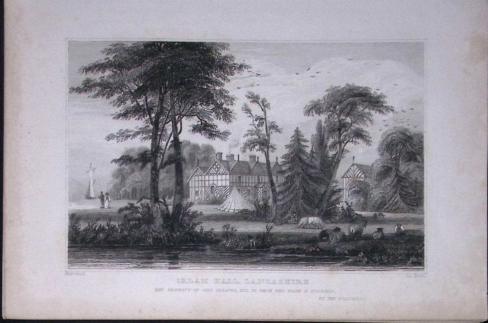Manchester Irlam Hall Antique 195 Years-Old Steel-Engraving-67: Title: Manchester Irlam Hall Antique 195 Years-Old Steel-Engraving-67 Description: This Antique Steel Engraving Was Removed from a 195-Year-Old Edition of. Lancashi
