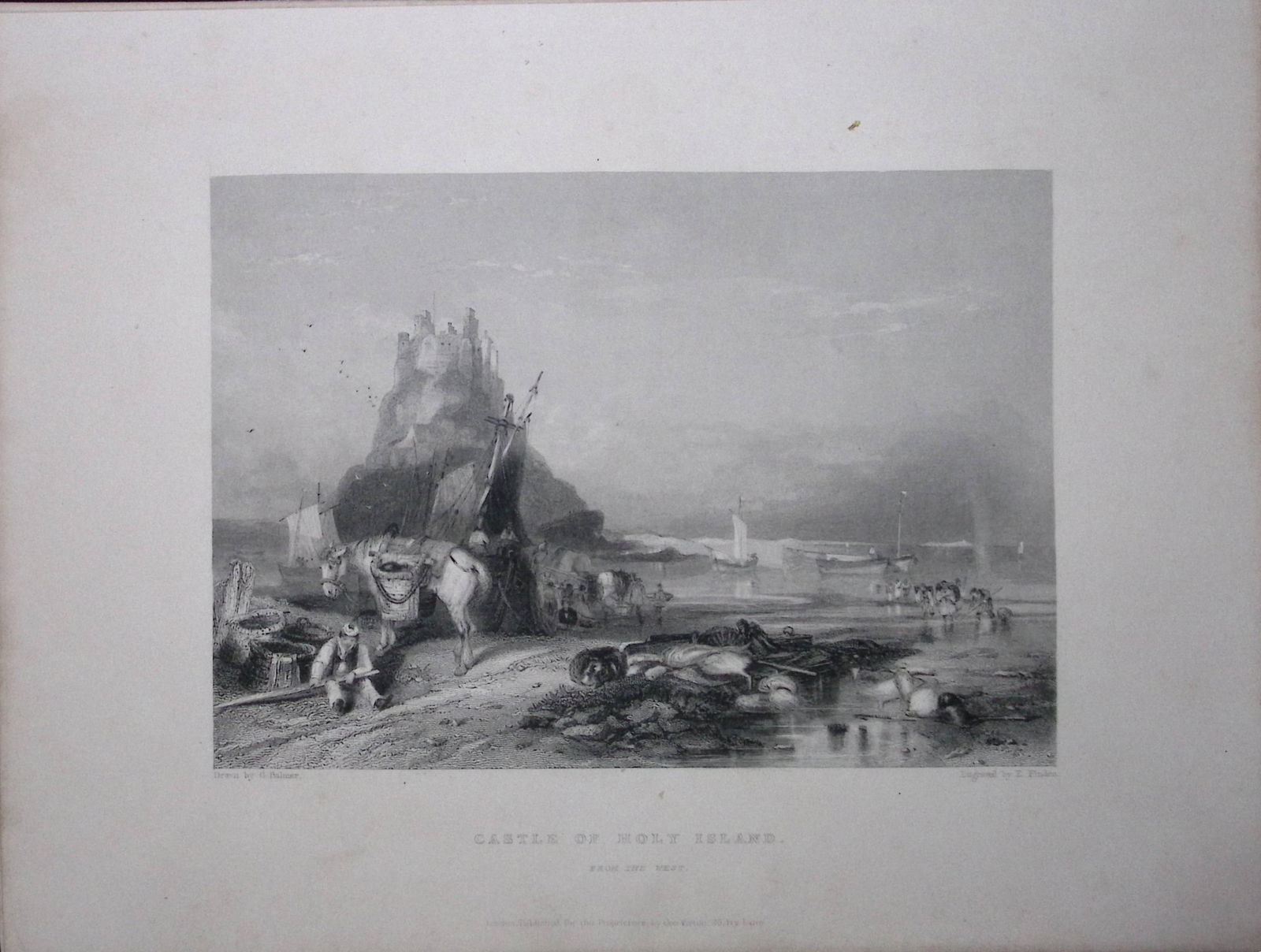Holy Island Castle WH Bartlett 183 Years-Old Antique Steel Engraving-54: Title: Holy Island Castle WH Bartlett 183 Years-Old Antique Steel Engraving-54 Description: This Steel Engraved Print Has Been Removed from an Antique 1842 Edition of. <
