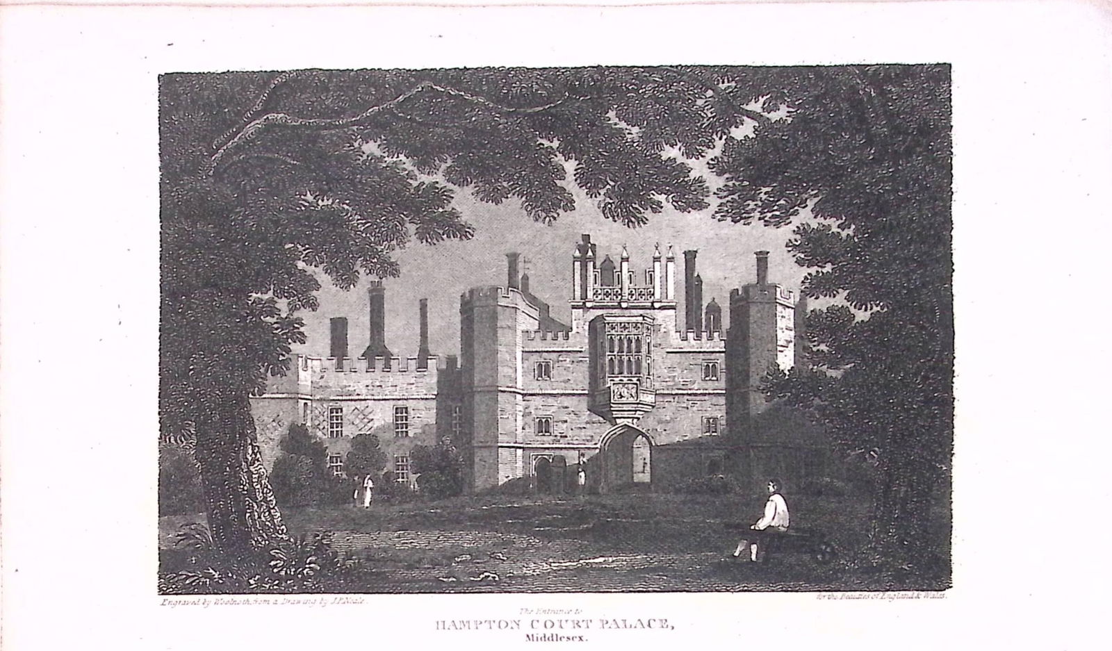 Hampton Court Palace London Antique 200 Years-Old Steel-Engraving-263: Title: Hampton Court Palace London Antique 200 Years-Old Steel-Engraving-263 Description: Hampton Court Palace London Antique 200 Years-Old Steel-Engraving-263 This London Georgian Antique