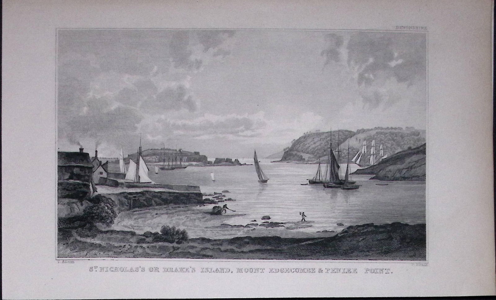 St Nicholas or Drake Island Devonshire Antique 193 Years-Old Steel-Engraving-36: Title: St Nicholas or Drake Island Devonshire Antique 193 Years-Old Steel-Engraving-36 Description: This Antique Steel Engraving Was Removed from a 193-Year-Old Edition of. </