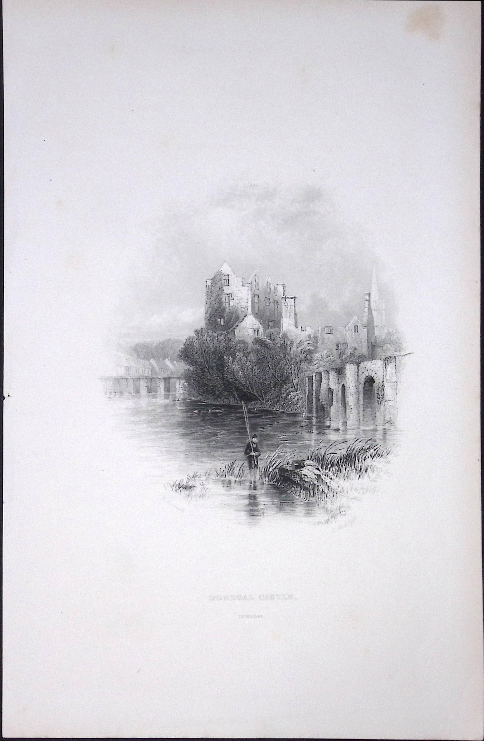 Ireland Donegal Castle Antique 183 Years-Old Steel-Engraving-52. (1 of 1)