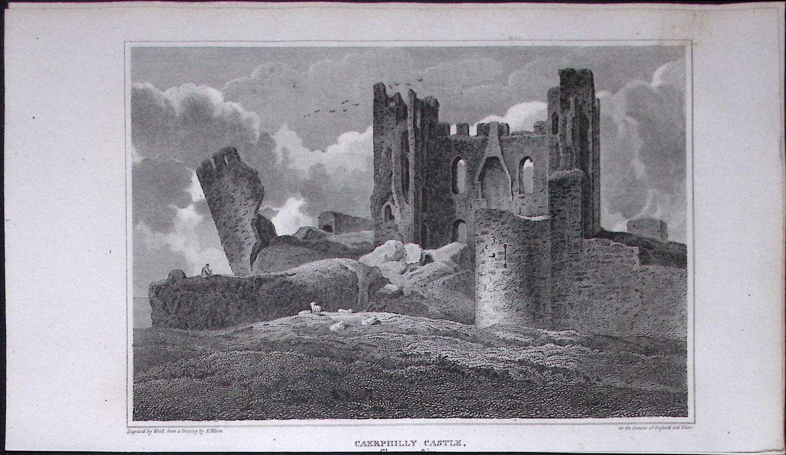 Caerphilly Castle Wales Antique 211 Years-Old Georgian Steel-Engraving-469: Title: Caerphilly Castle Wales Antique 211 Years-Old Georgian Steel-Engraving-469 Description: Caerphilly Castle Wales Antique 211 Years-Old Georgian Steel-Engraving-469