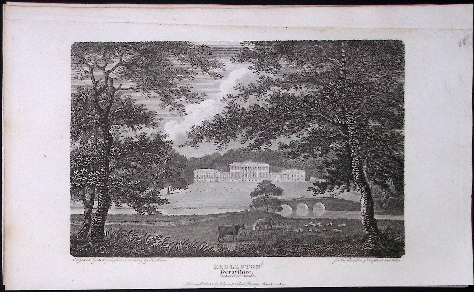 Kedleston Derbyshire Antique 223 Years-Old Georgian Steel-Engraving-30: Title: Kedleston Derbyshire Antique 223 Years-Old Georgian Steel-Engraving-30 Description: This Derbyshire Georgian Antique Print Was Removed from a First Edition of. The Beauties of England