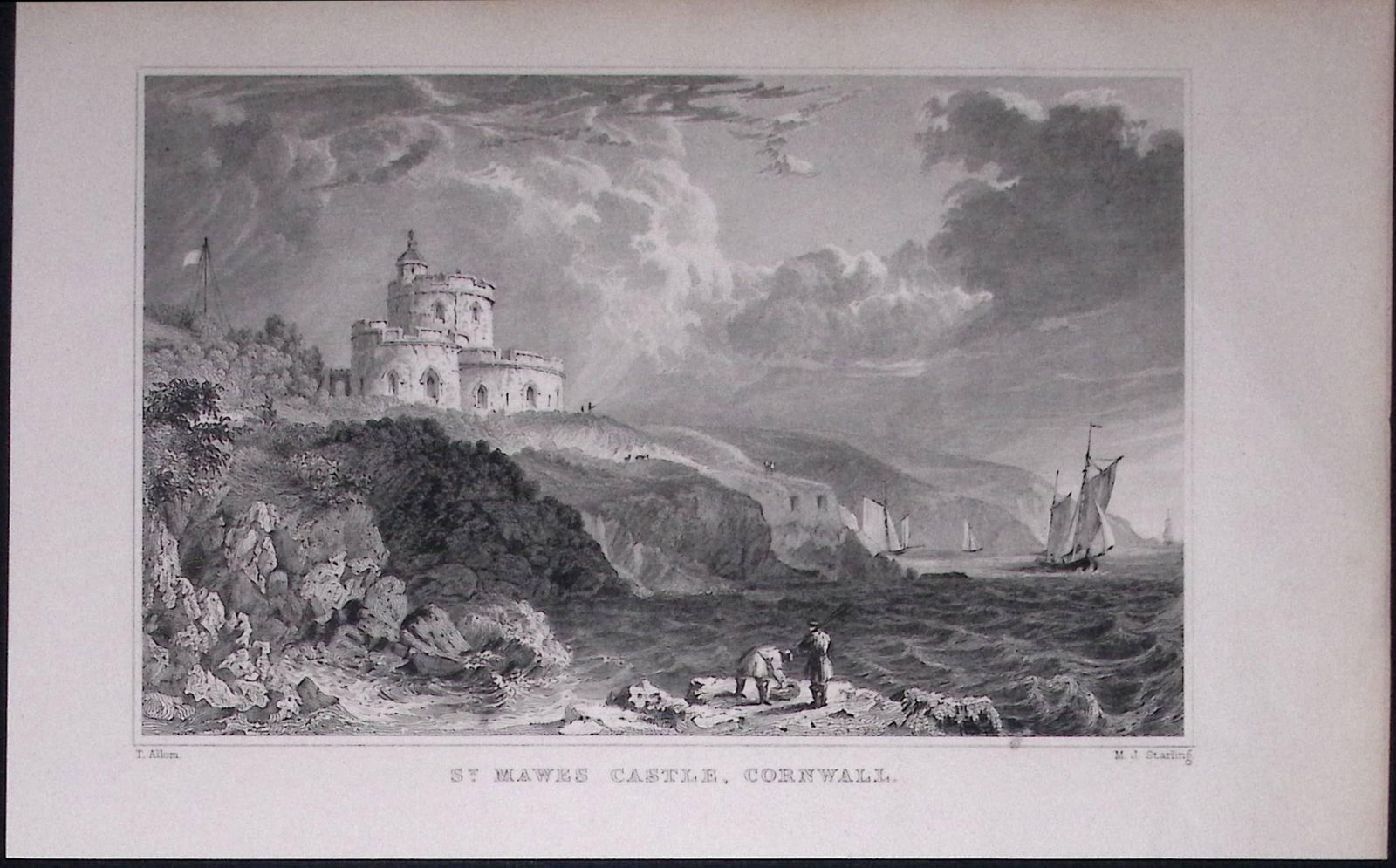 Cornwall St Mawes Castle Antique 193 Years-Old Steel-Engraving-37: Title: Cornwall St Mawes Castle Antique 193 Years-Old Steel-Engraving-37 Description: This Antique Steel Engraving Was Removed from a 193-Year-Old Edition of. Devon