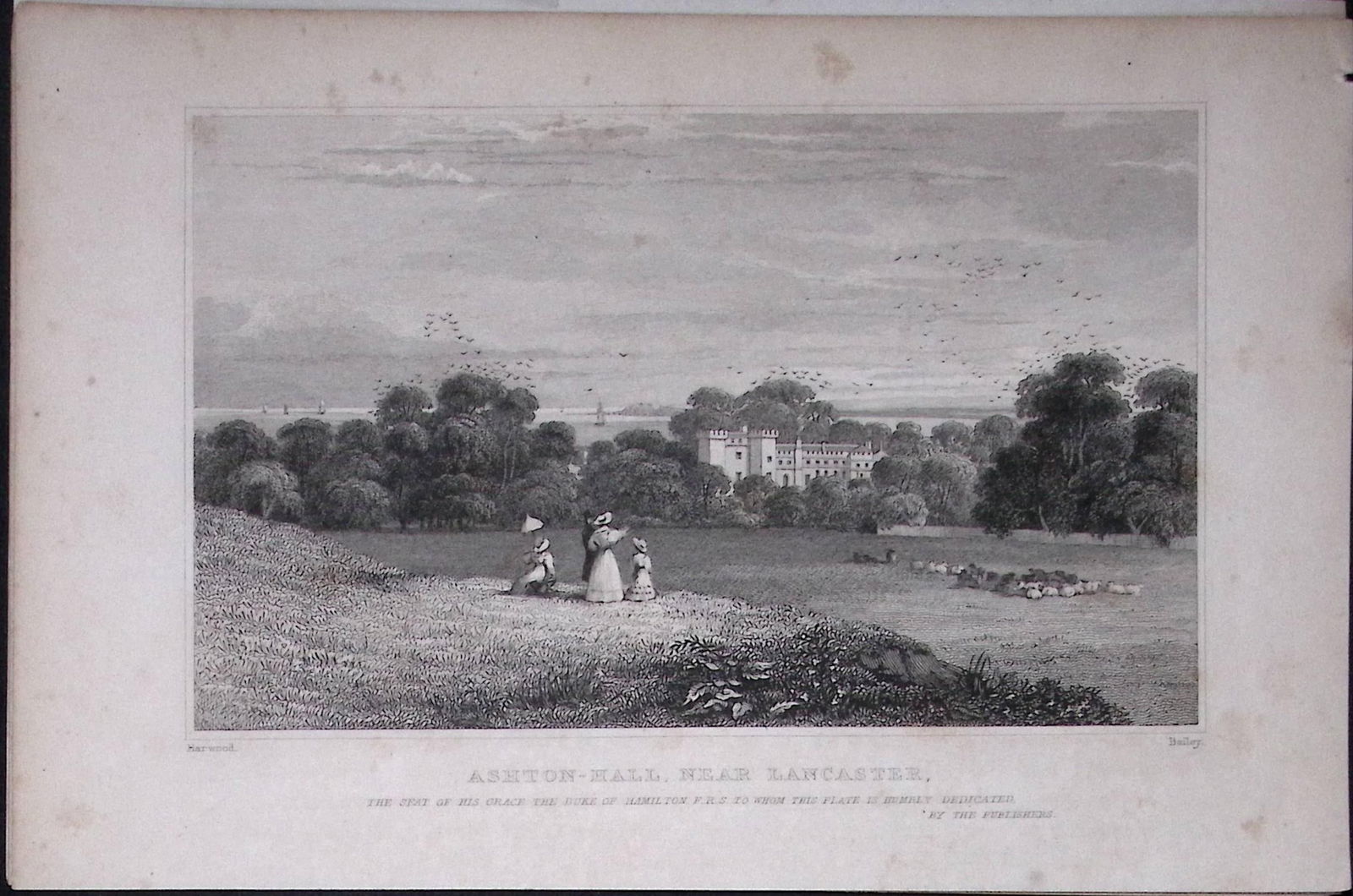 Lancaster Ashton Hall Antique 195 Years-Old Steel-Engraving-66: Title: Lancaster Ashton Hall Antique 195 Years-Old Steel-Engraving-66 Description: This Antique Steel Engraving Was Removed from a 195-Year-Old Edition of. Lancashire Illustrated in a Series of