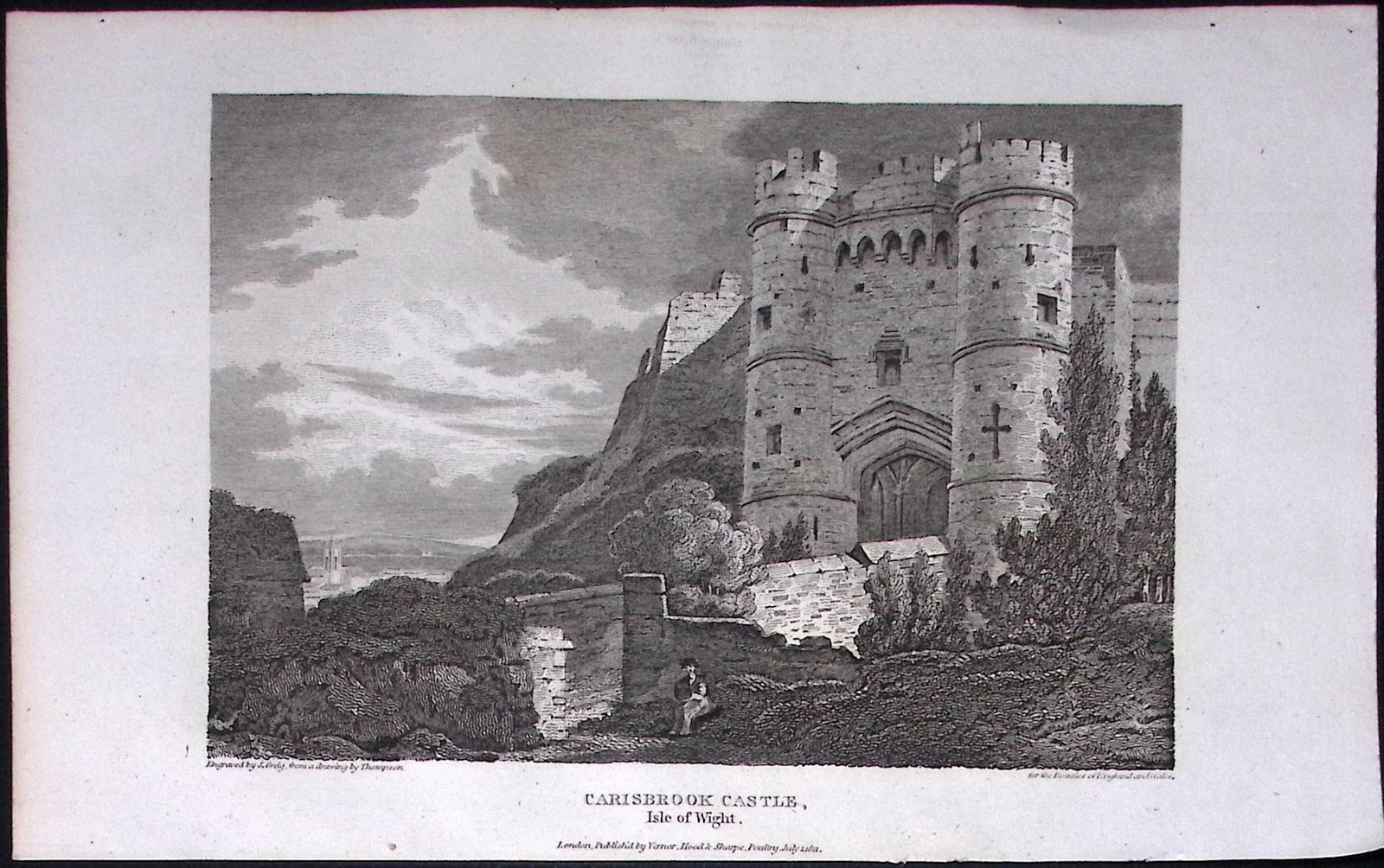 Carisbrook Castle Isle of Wight Antique 220 Years-Old Georgian Steel-Engraving-224: Title: Carisbrook Castle Isle of Wight Antique 220 Years-Old Georgian Steel-Engraving-224 Description: This Isle of Wight Georgian Antique Print Was Removed from a First Edition