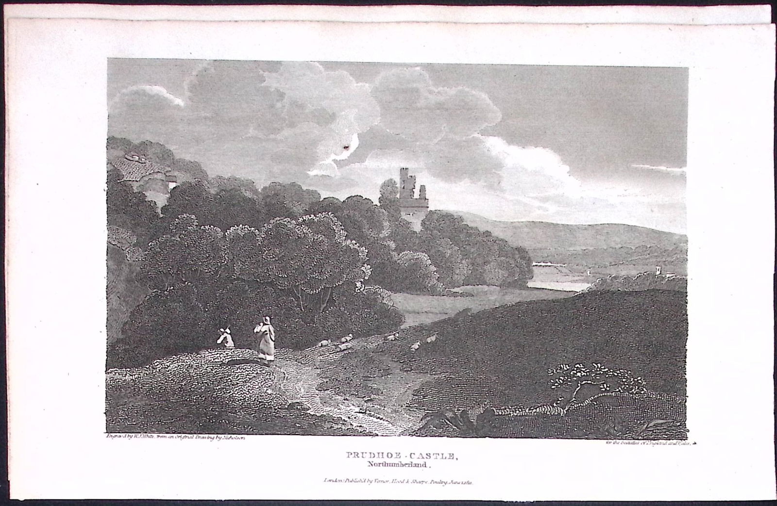 Northumberland Prudhoe Castle Antique 223 Years-Old Steel-Engraving-141: Title: Northumberland Prudhoe Castle Antique 223 Years-Old Steel-Engraving-141 Description: The Beauties of England and Wales Antique 24 Volume Set. Published in 18