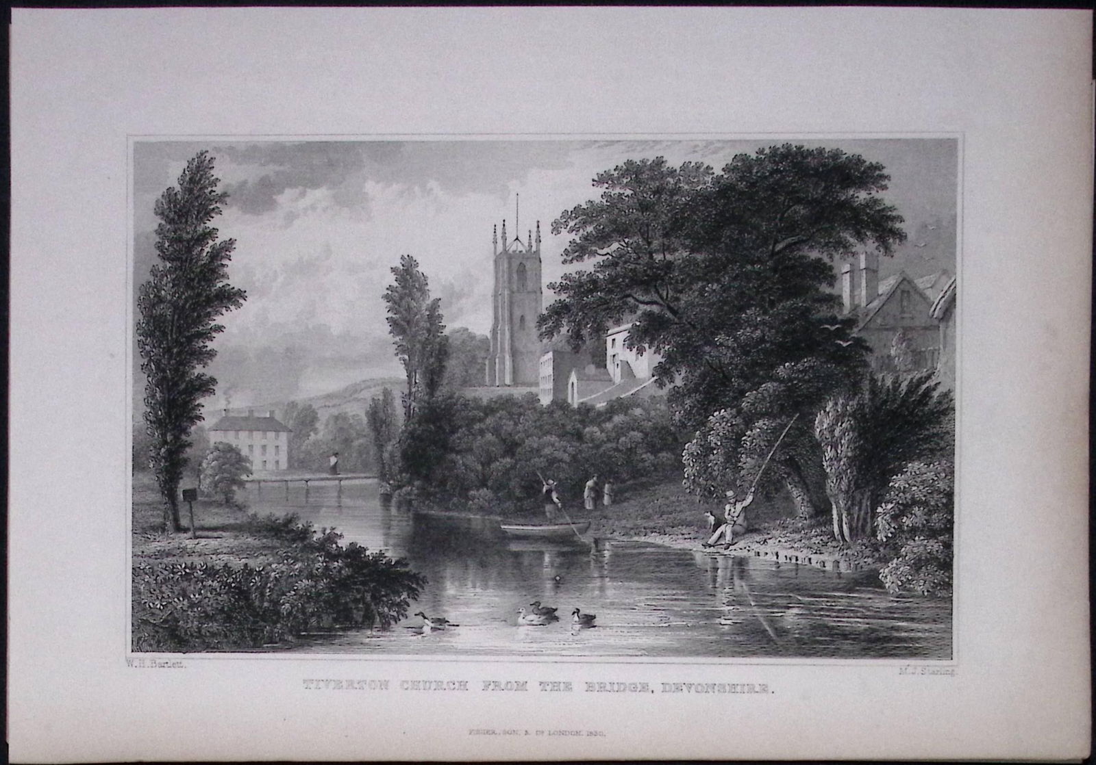 Tiverton Church Devonshire Antique 193 Years-Old Steel-Engraving-44 (1 of 1)