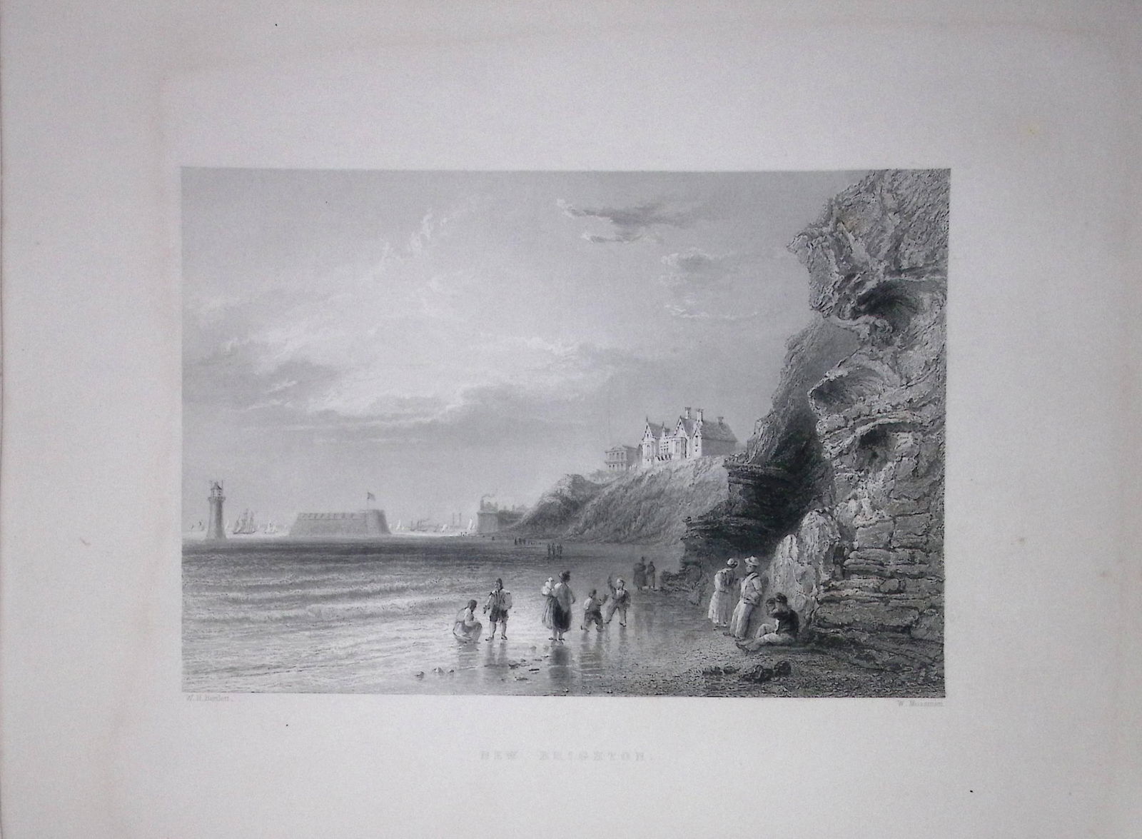 Liverpool New Brighton Shore WH Bartlett 1842 Antique Steel Engraving-212: Title: Liverpool New Brighton Shore WH Bartlett 1842 Antique Steel Engraving-212 Description: Liverpool New Brighton Shore WH Bartlett 1842 Antique Steel Engraving-212 <