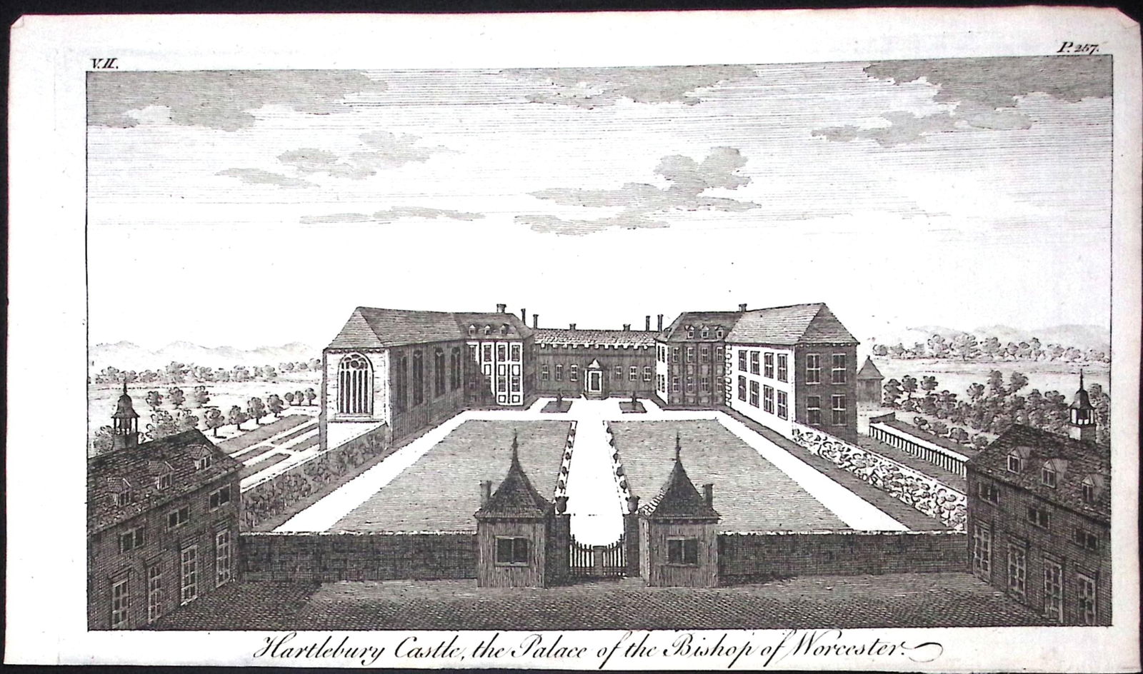 Worcester Hartlebury Castle Rare Georgian Copper Antique 1776 Engraving-147a.: Title: Worcester Hartlebury Castle Rare Georgian Copper Antique 1776 Engraving-147a. Description: This Nearly 250-Year-Old Antique Piece Was Removed from an Edition of.