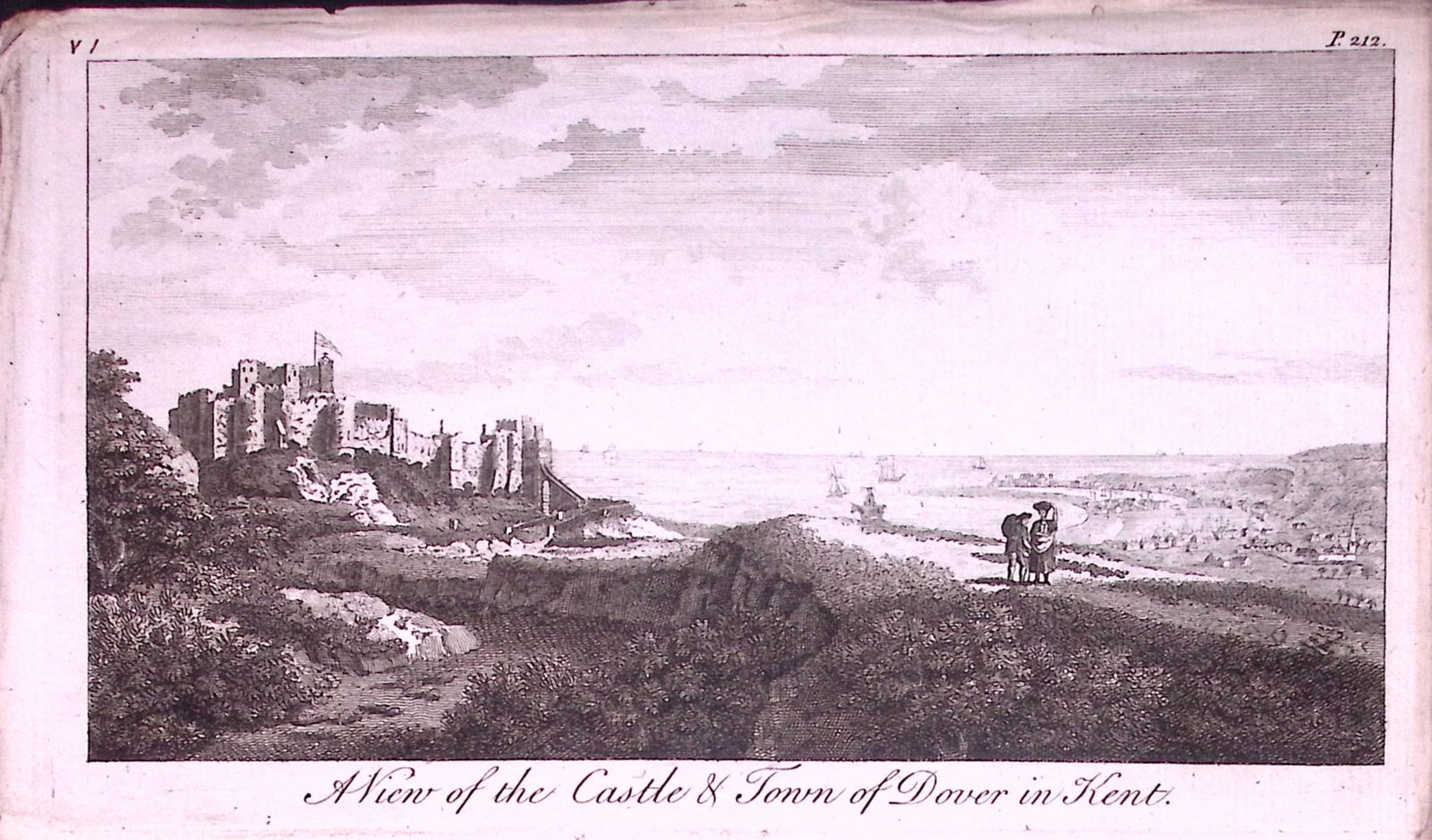 Dover Town-Kent Rare 1776 Georgian Copper Antique Engraving -49: Title: Dover Town-Kent Rare 1776 Georgian Copper Antique Engraving -49 Description: This Nearly 250-Year-Old Antique Piece Was Removed from an Edition of. A New Display of the Beauties of