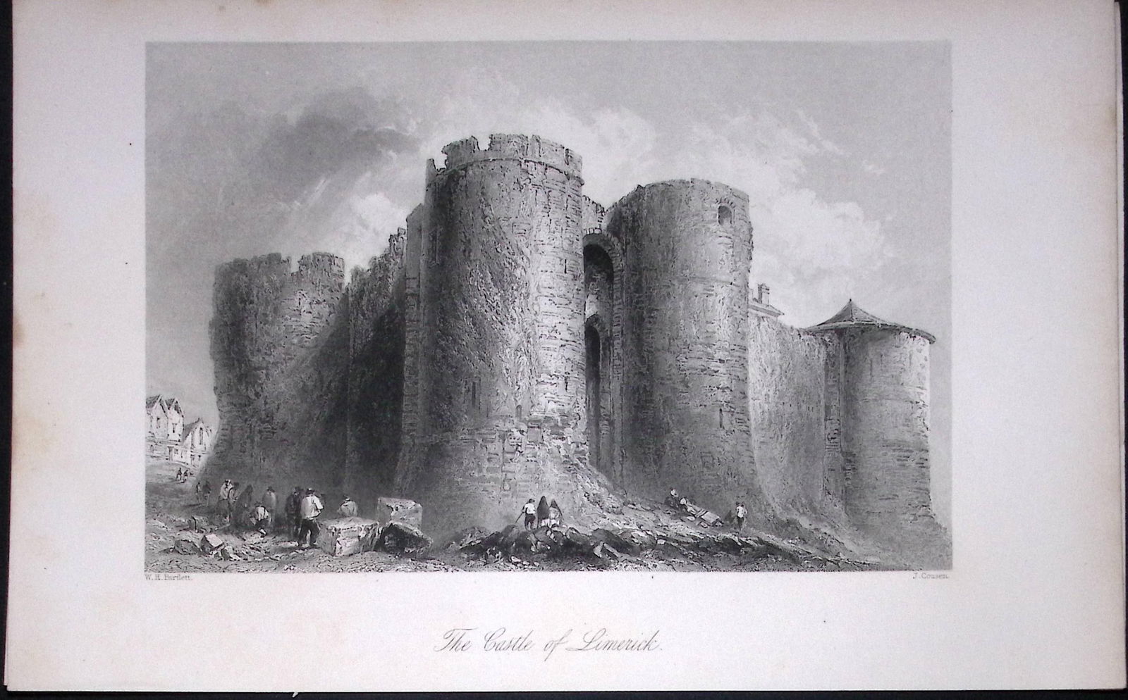 Ireland Limerick Castle Antique 183 Years-Old Steel-Engraving-34.: Title: Ireland Limerick Castle Antique 183 Years-Old Steel-Engraving-34. Description: Ireland Limerick Castle Antique 183 Years-Old Steel-Engraving-34. The Scenery and Antiquities of Ireland,