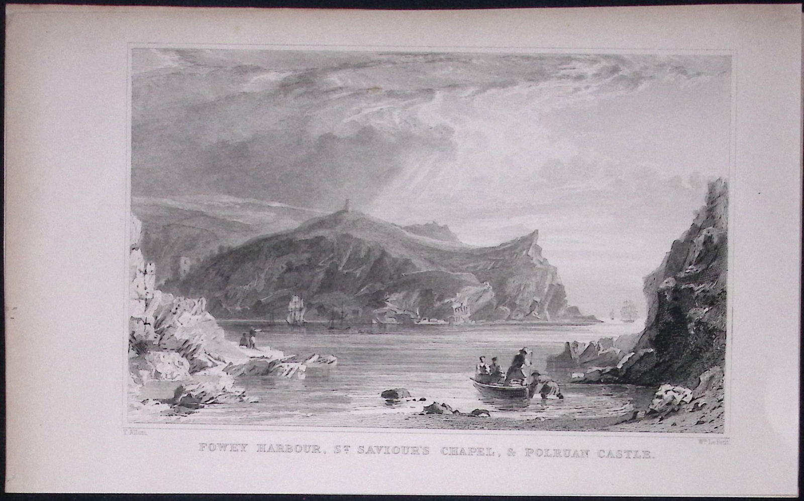 Cornwall Fowley Harbour St Saviours Chapel Antique 193 Years-Old Steel-Engraving-44: Title: Cornwall Fowley Harbour St Saviours Chapel Antique 193 Years-Old Steel-Engraving-44 Description: This Antique Steel Engraving Was Removed from a 193-Year-Old Edition of. Devon and